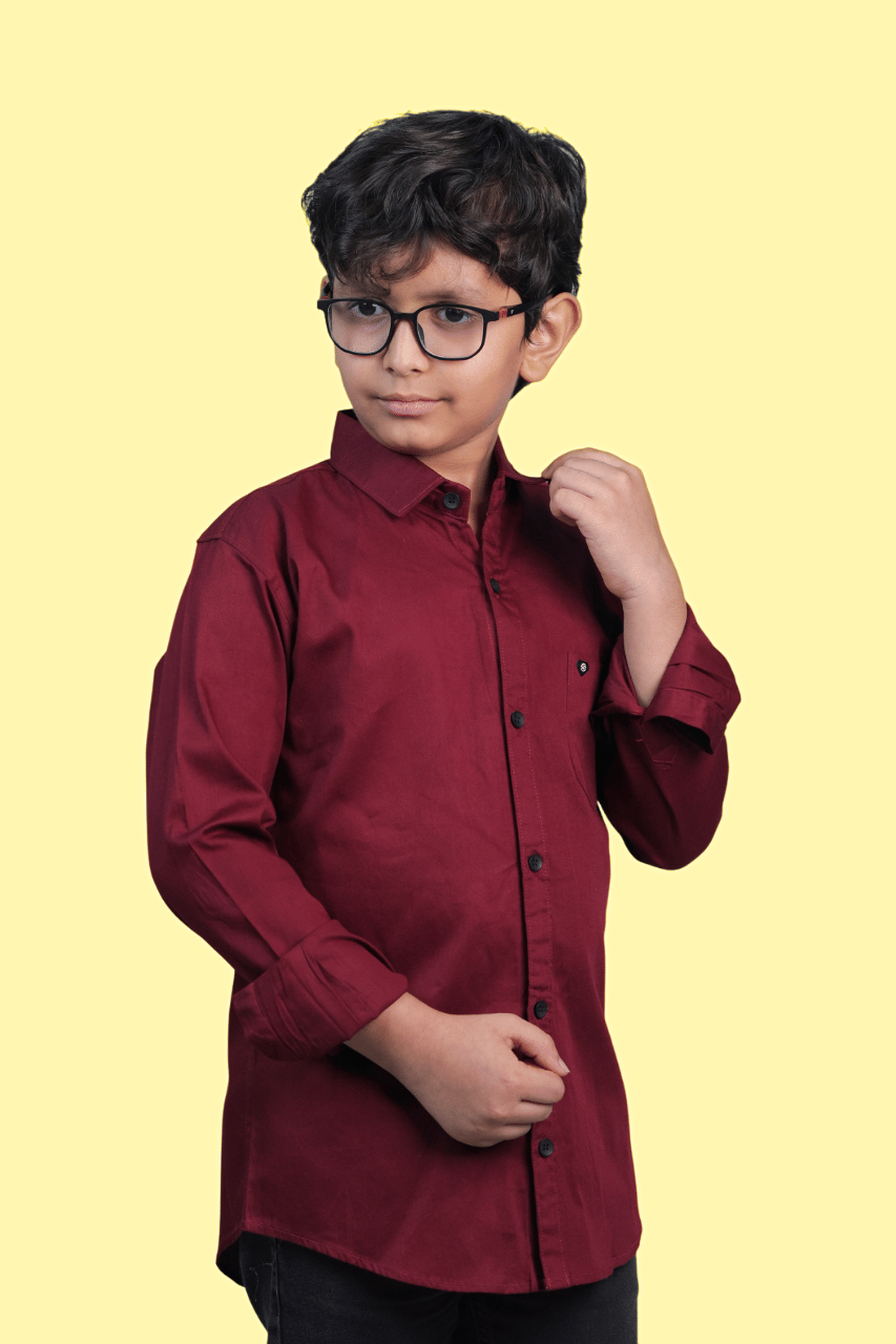     			JABAK CREATION Pack of 1 Boys Cotton Blend Full Sleeves Shirt ( Red )