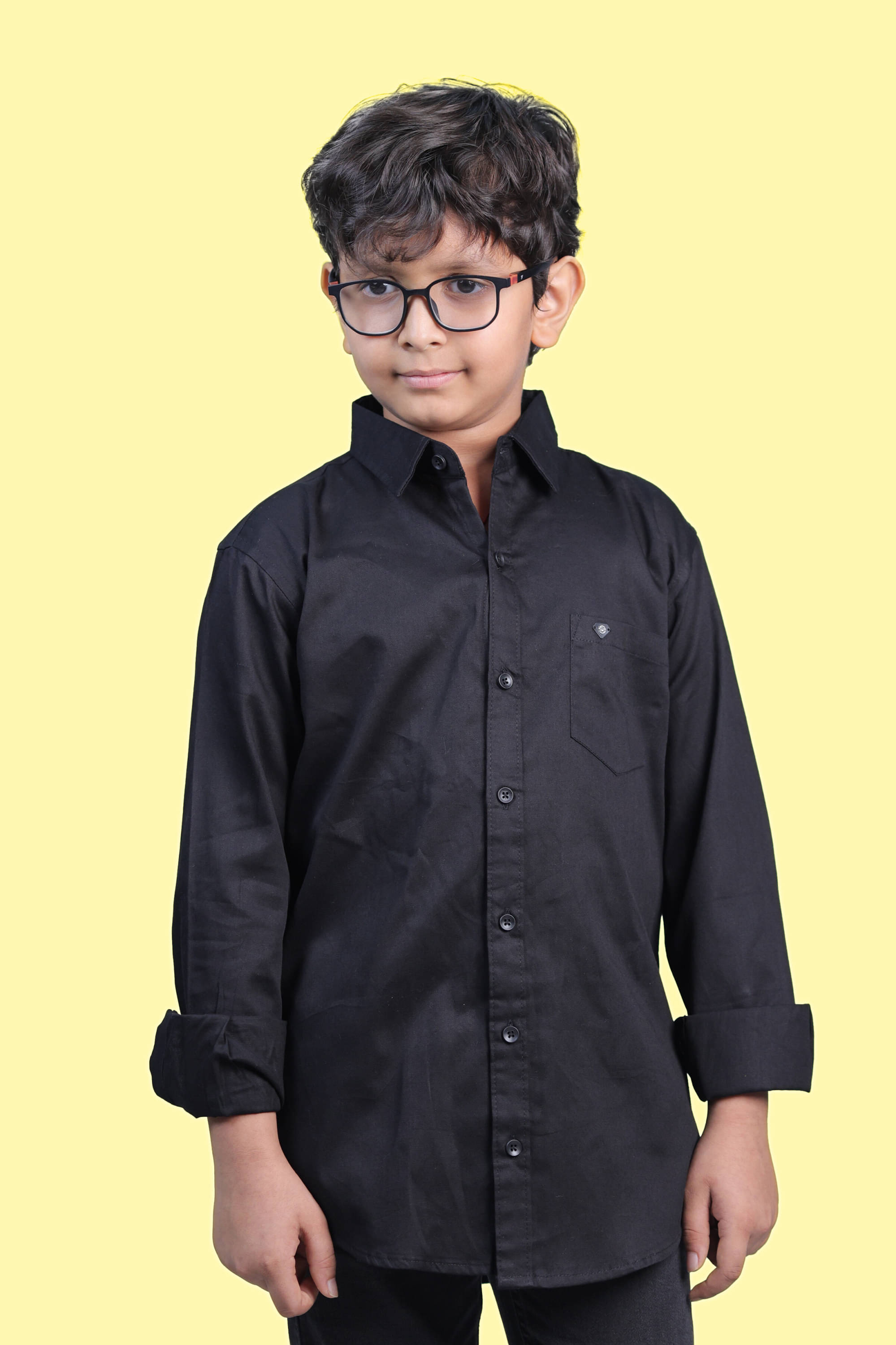     			JABAK CREATION Pack of 1 Boys Cotton Blend Full Sleeves Shirt ( Black )