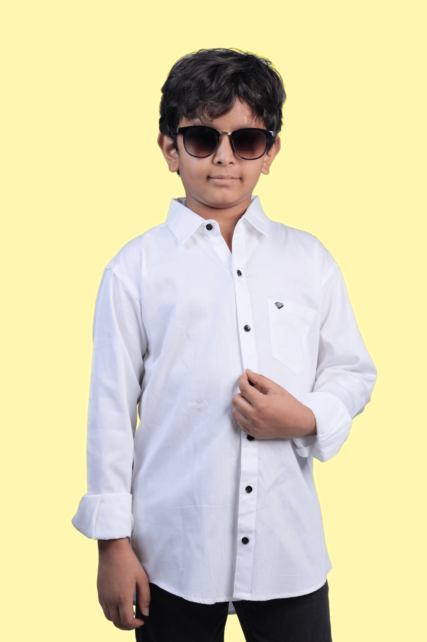     			JABAK CREATION Pack of 1 Boys Cotton Blend Full Sleeves Shirt ( White )