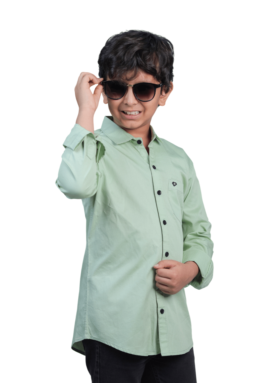 JABAK CREATION Pack of 1 Boys 100% Cotton Full Sleeves Shirt ( Pistachio ) JABAK CREATION Pack of 1 Boys 100% Cotton Full Sleeves Shirt ( Pistachio )