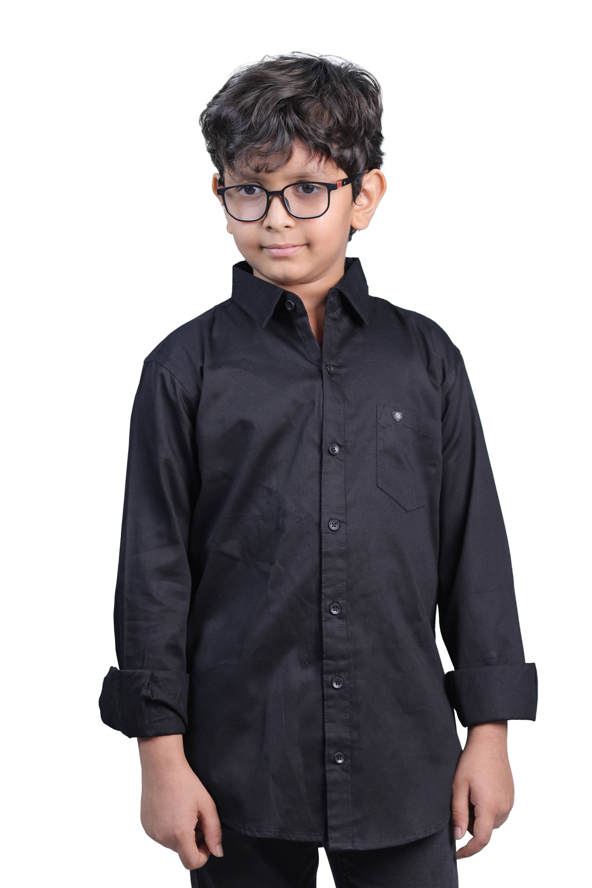 JABAK CREATION Pack of 1 Boys 100% Cotton Full Sleeves Shirt ( Black ) JABAK CREATION Pack of 1 Boys 100% Cotton Full Sleeves Shirt ( Black )