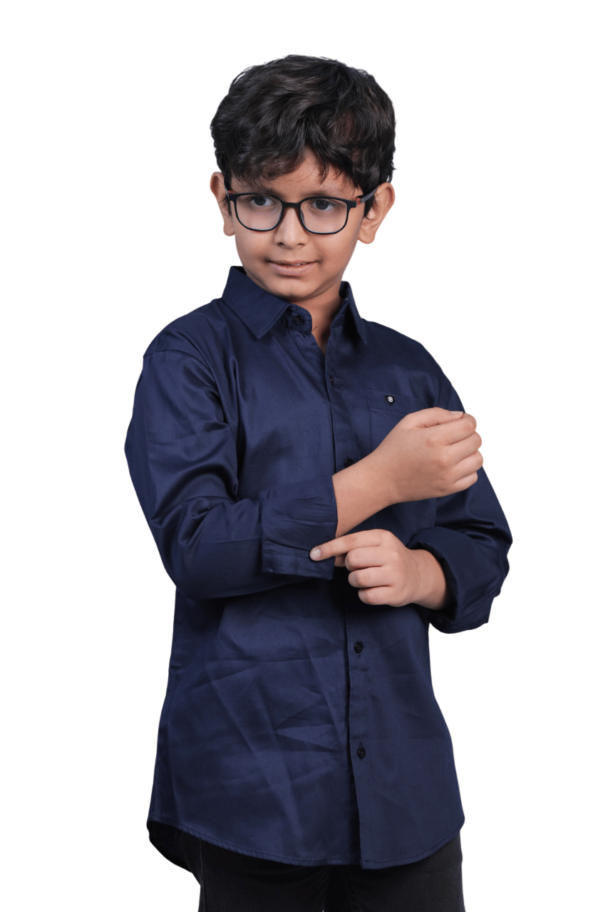     			JABAK CREATION Pack of 1 Boys 100% Cotton Full Sleeves Shirt ( Blue )