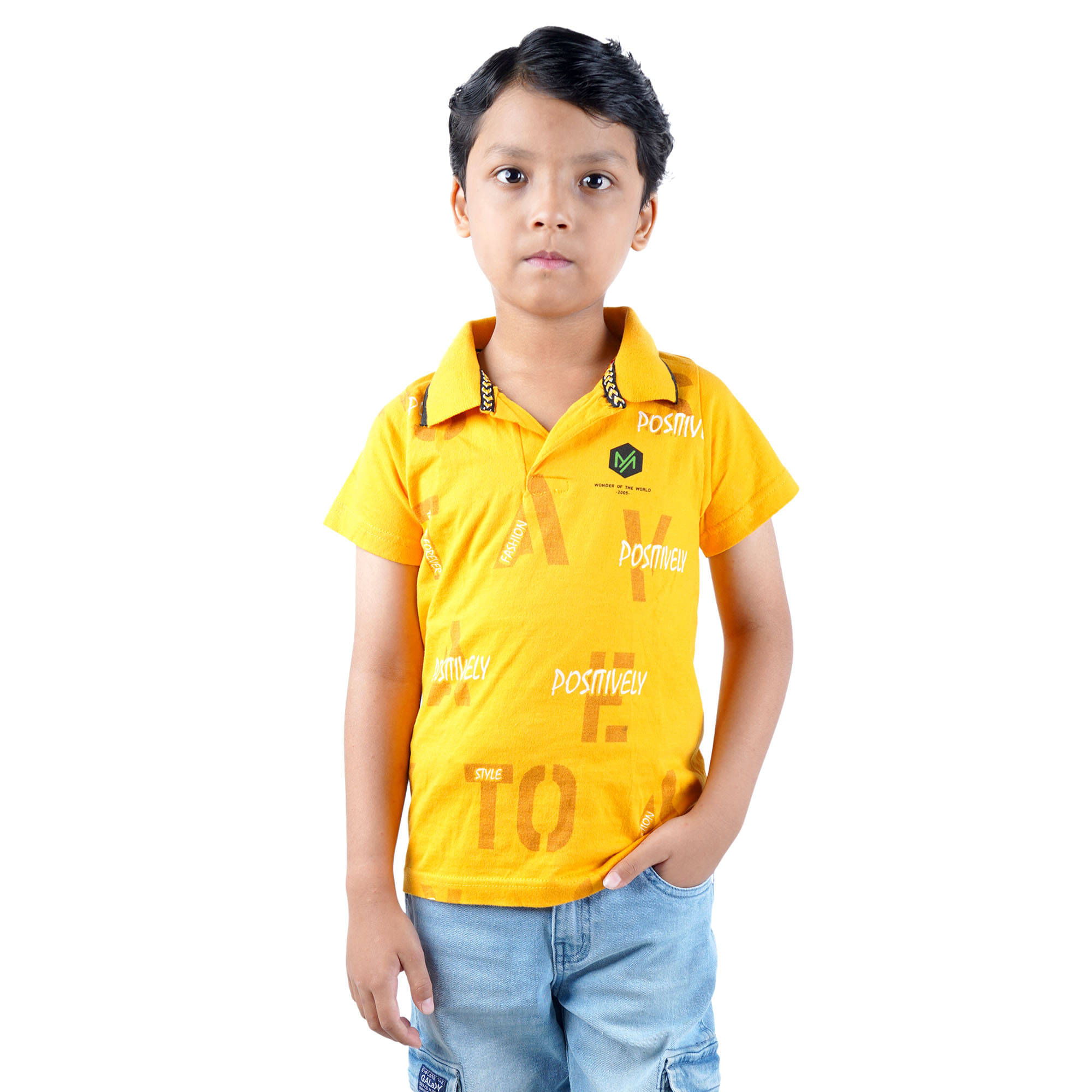     			Kidzee Kingdom Pack of 1 Boys Cotton T-Shirt ( Yellow )