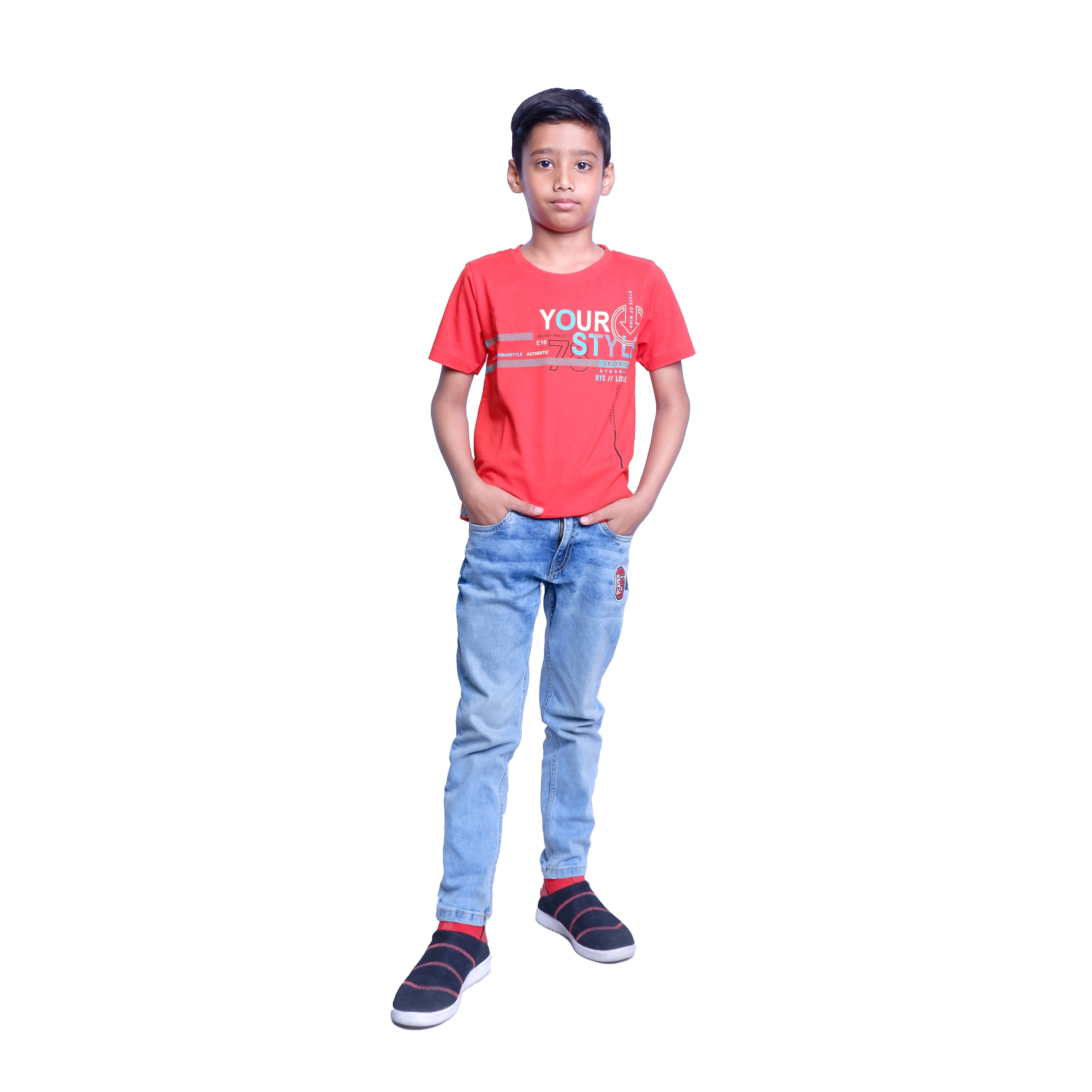     			Kidzee Kingdom Pack of 1 Boys Cotton T-Shirt ( Red )
