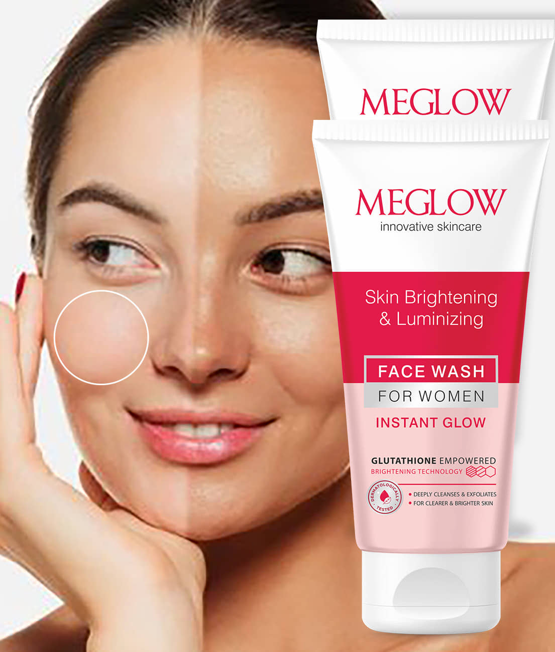 Meglow - Lightening Face Wash For All Skin Type ( Pack of 2 )