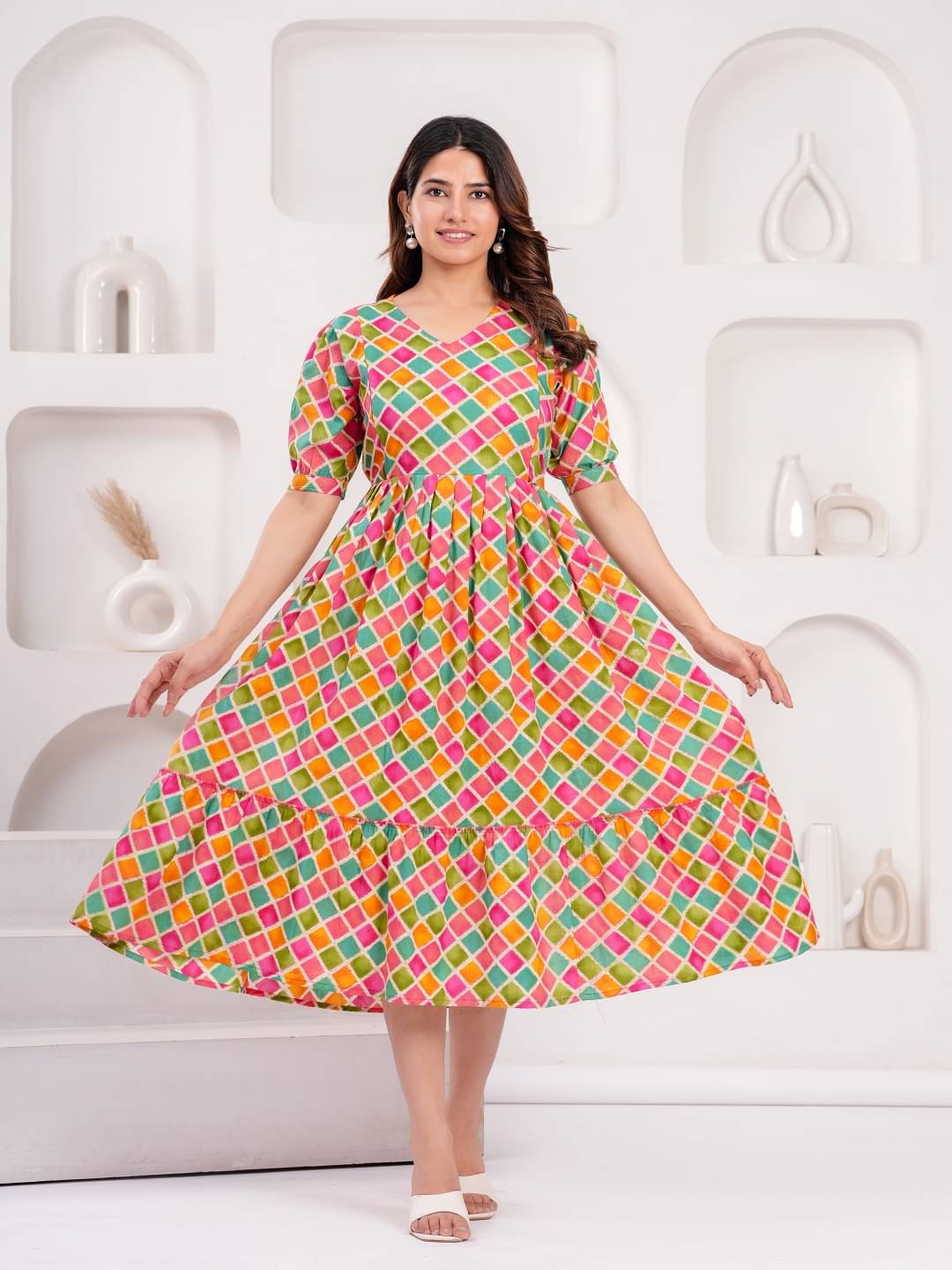     			Nevisha Style Multi Color Cotton Women's Maternity Dress ( Pack of 1 )