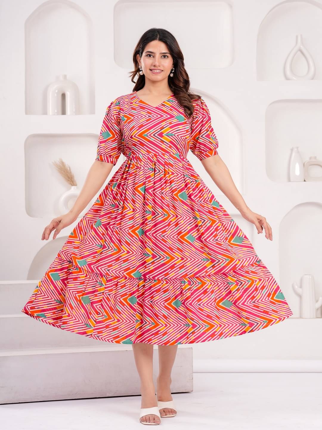 Nevisha Style Red Cotton Women's Maternity Dress ( Pack of 1 ) Nevisha Style Red Cotton Women's Maternity Dress ( Pack of 1 )