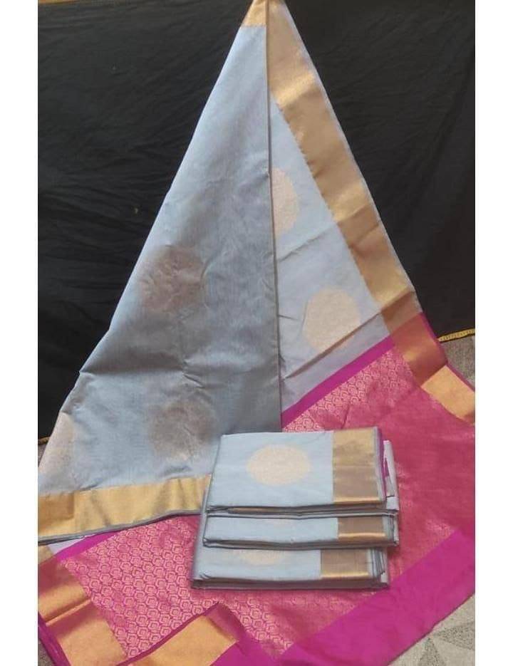     			SHIRODHARI Art Silk Woven Kanjeevaram Sarees With Unstitched Blouse Piece ( Grey )