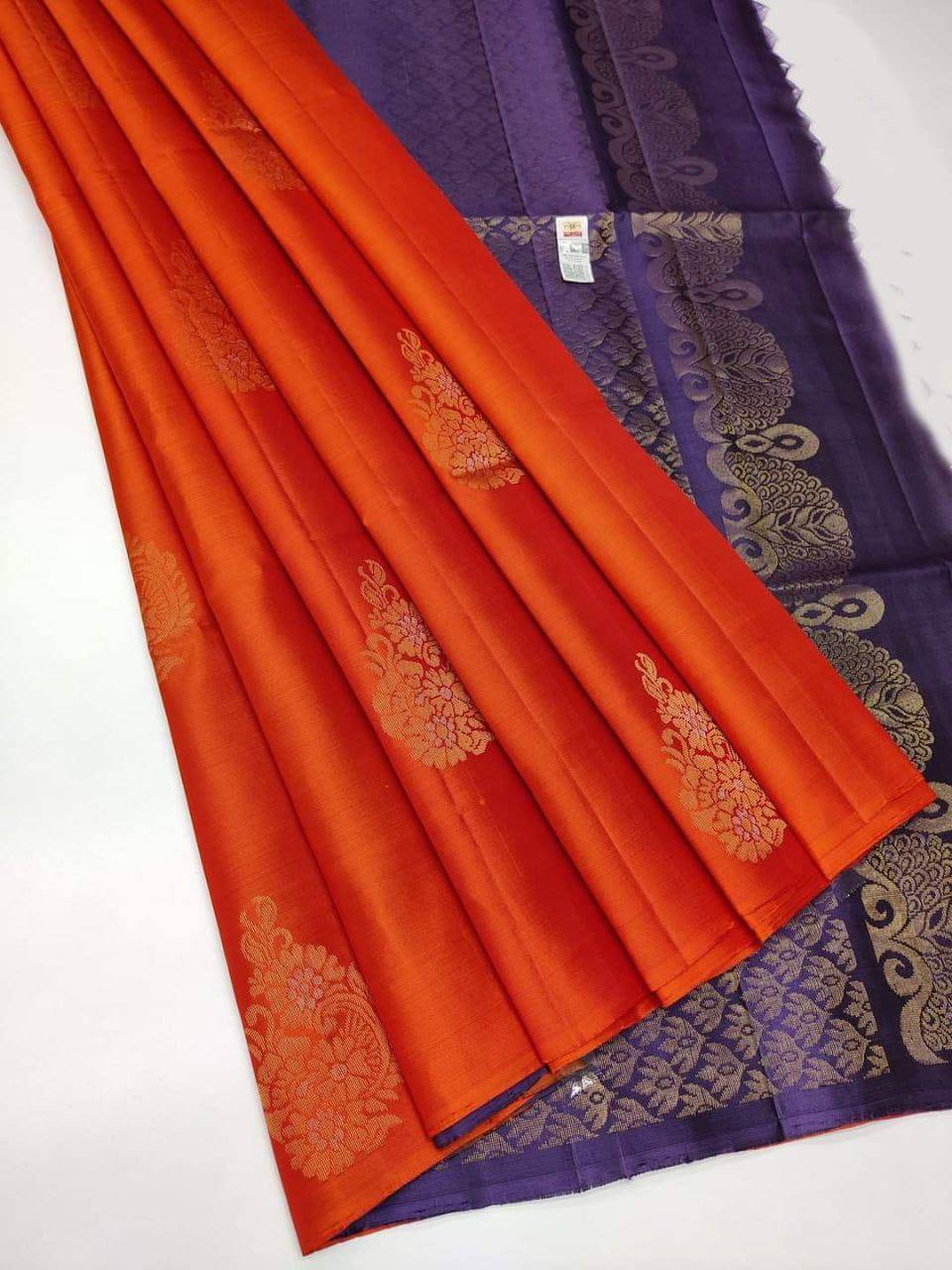 SHIRODHARI Art Silk Woven Kanjeevaram Sarees With Unstitched Blouse Piece ( Orange ) SHIRODHARI Art Silk Woven Kanjeevaram Sarees With Unstitched Blouse Piece ( Orange )