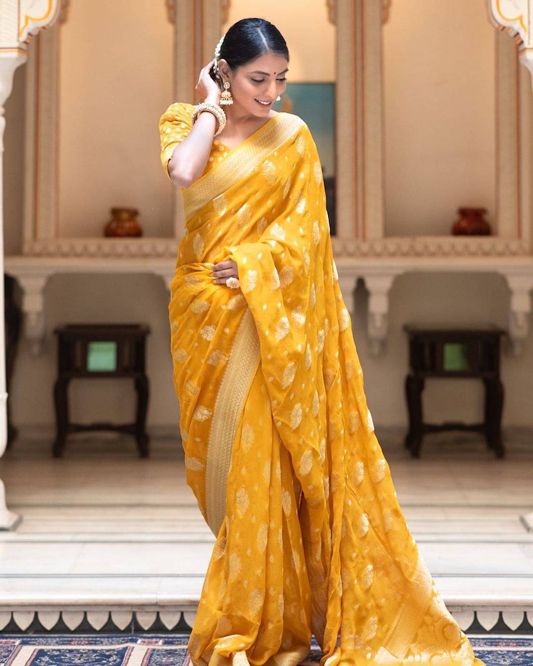 SHIRODHARI Art Silk Woven Kanjeevaram Sarees With Unstitched Blouse Piece ( Yellow ) SHIRODHARI Art Silk Woven Kanjeevaram Sarees With Unstitched Blouse Piece ( Yellow )
