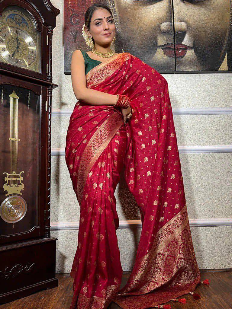 SHIRODHARI Art Silk Woven Kanjeevaram Sarees With Unstitched Blouse Piece ( Red ) SHIRODHARI Art Silk Woven Kanjeevaram Sarees With Unstitched Blouse Piece ( Red )