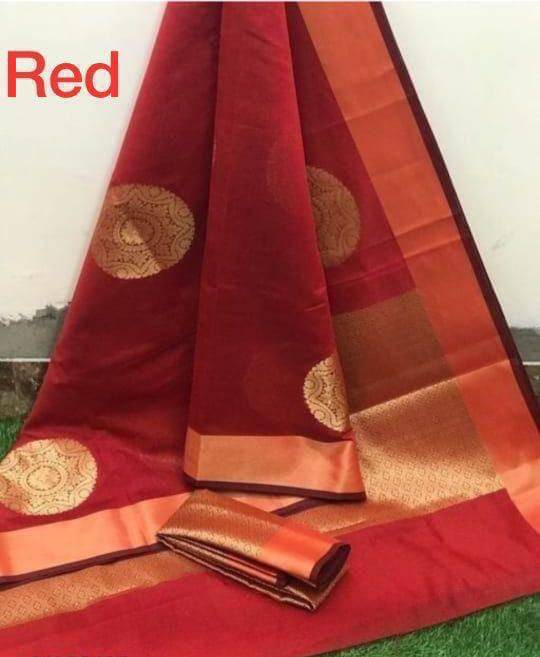     			SHIRODHARI Art Silk Woven Kanjeevaram Sarees With Unstitched Blouse Piece ( Red )