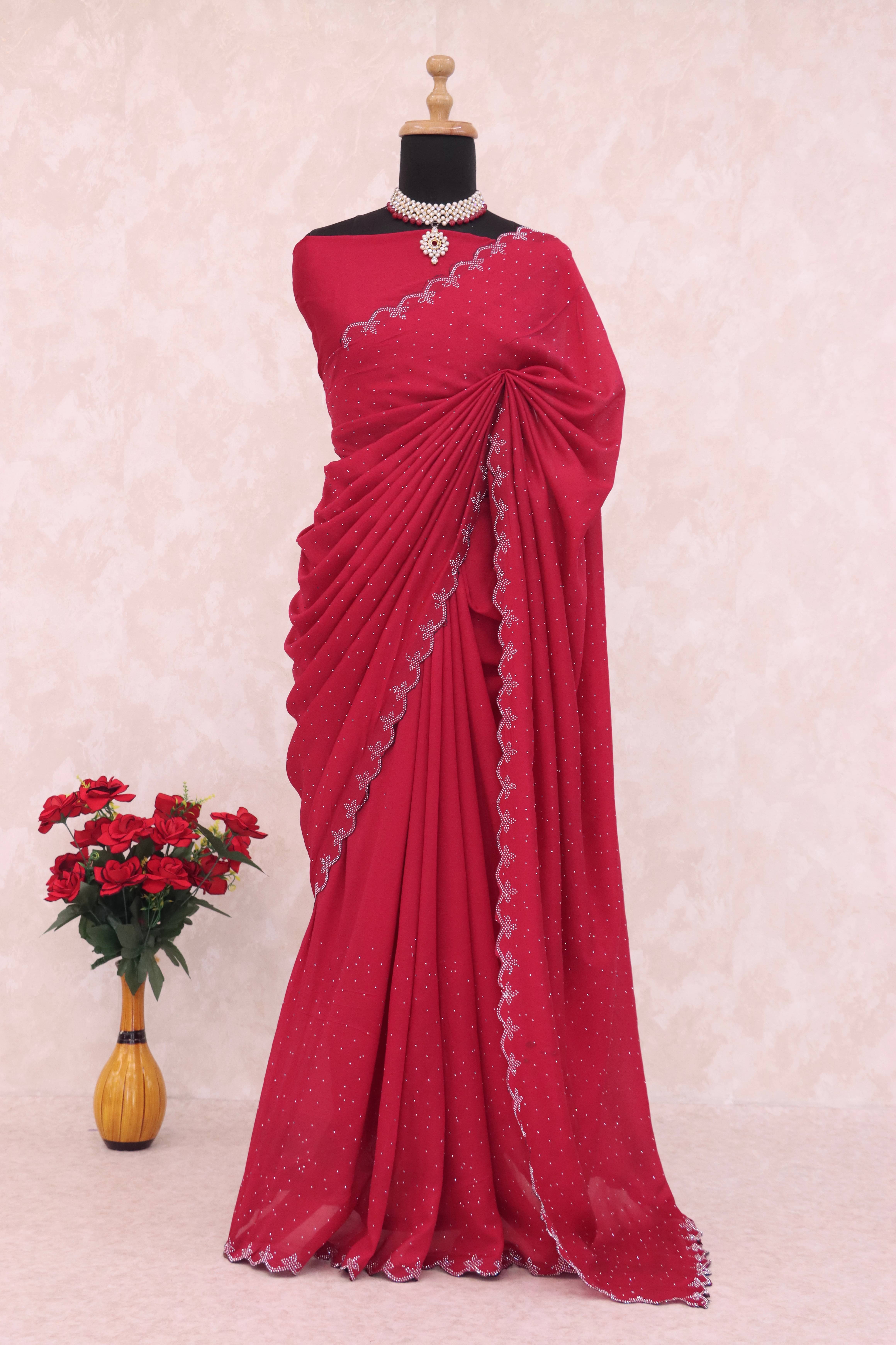 SHIRODHARI Silk Blend Solid Ilkal Saree With Unstitched Blouse Piece ( Pink )     			SHIRODHARI Silk Blend Solid Ilkal Saree With Unstitched Blouse Piece ( Pink )