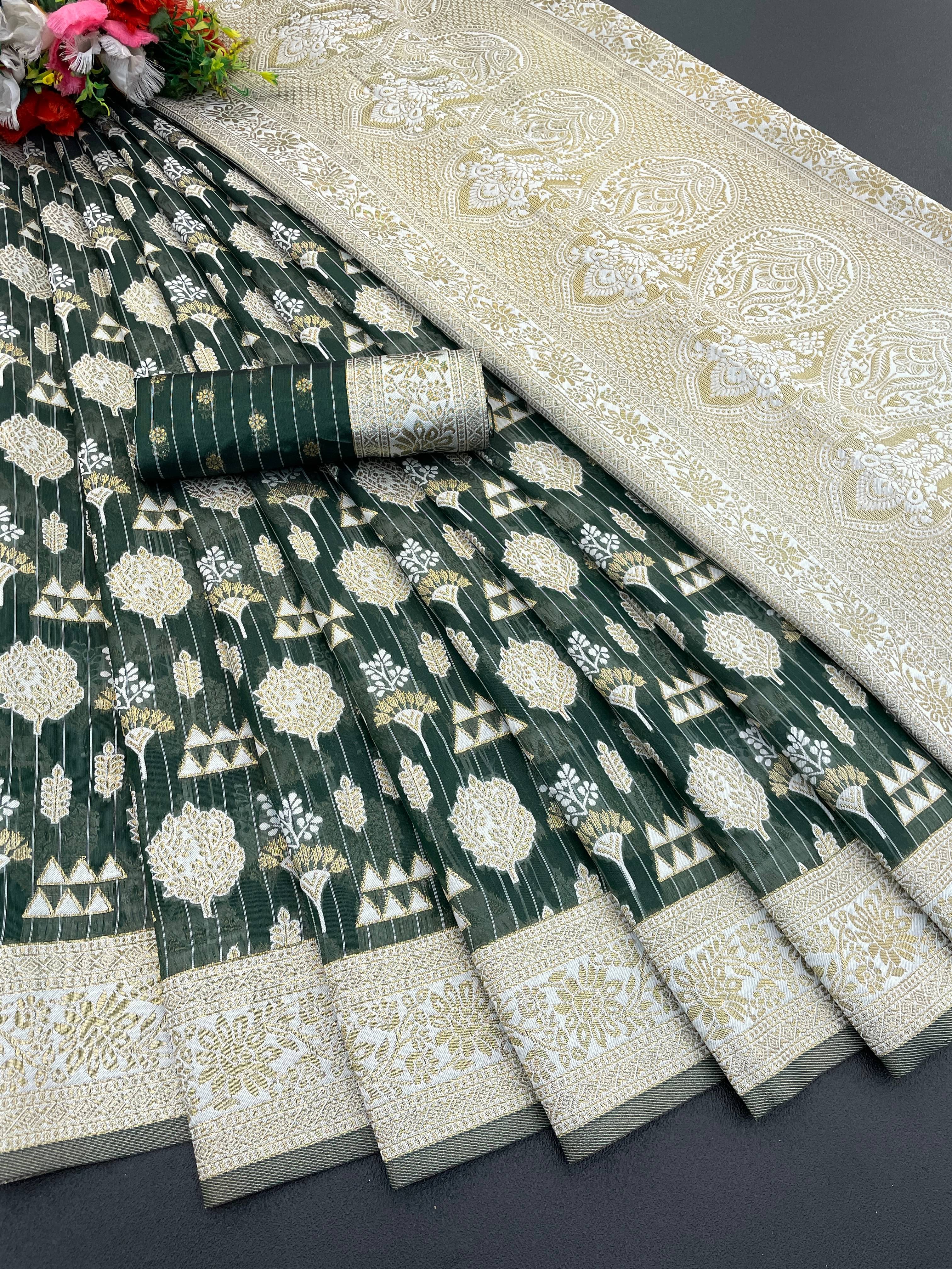     			SHIRODHARI Tissue Solid Ilkal Saree With Unstitched Blouse Piece ( LightGreen )