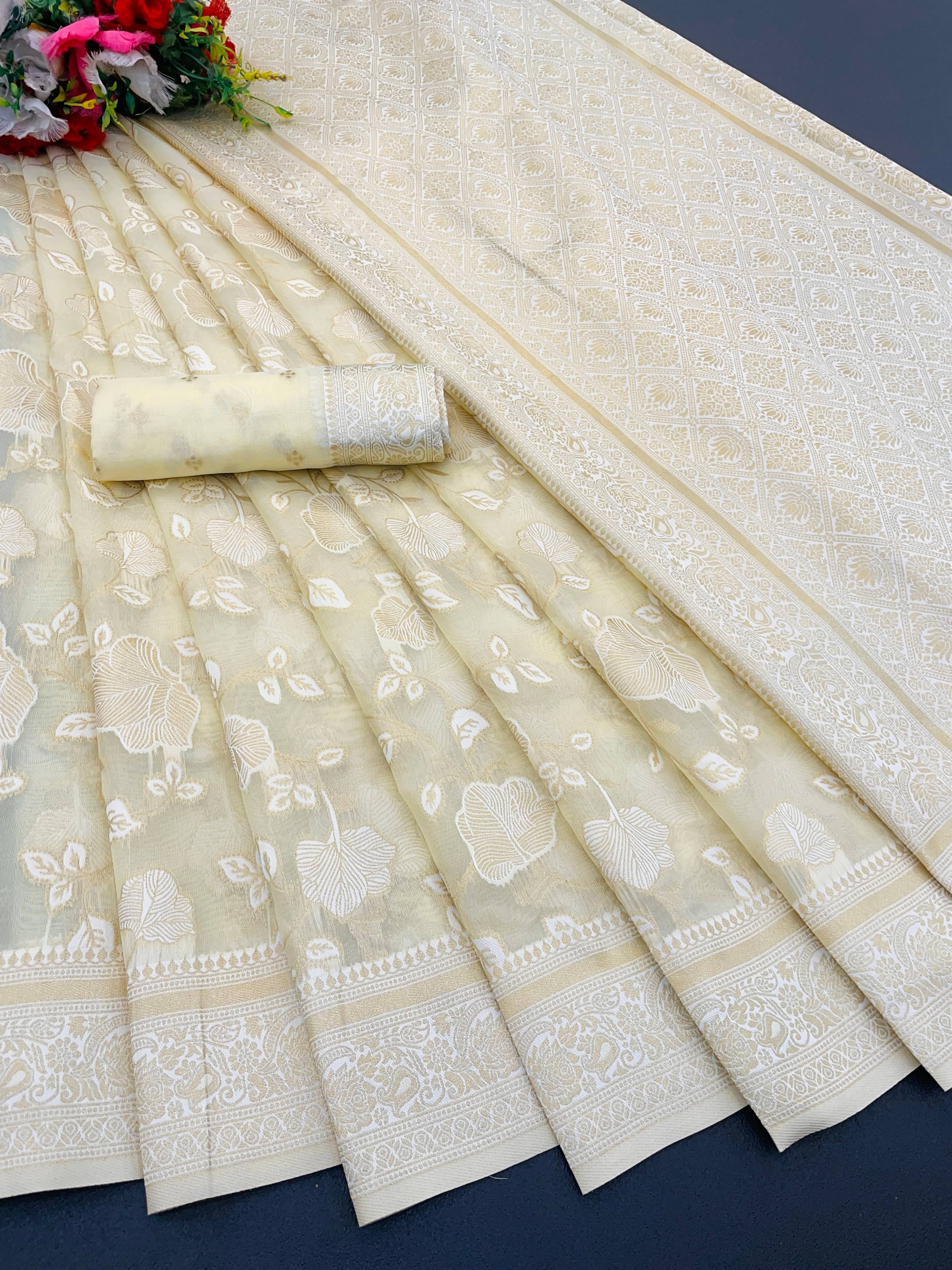     			SHIRODHARI Tissue Solid Ilkal Saree With Unstitched Blouse Piece ( Yellow )