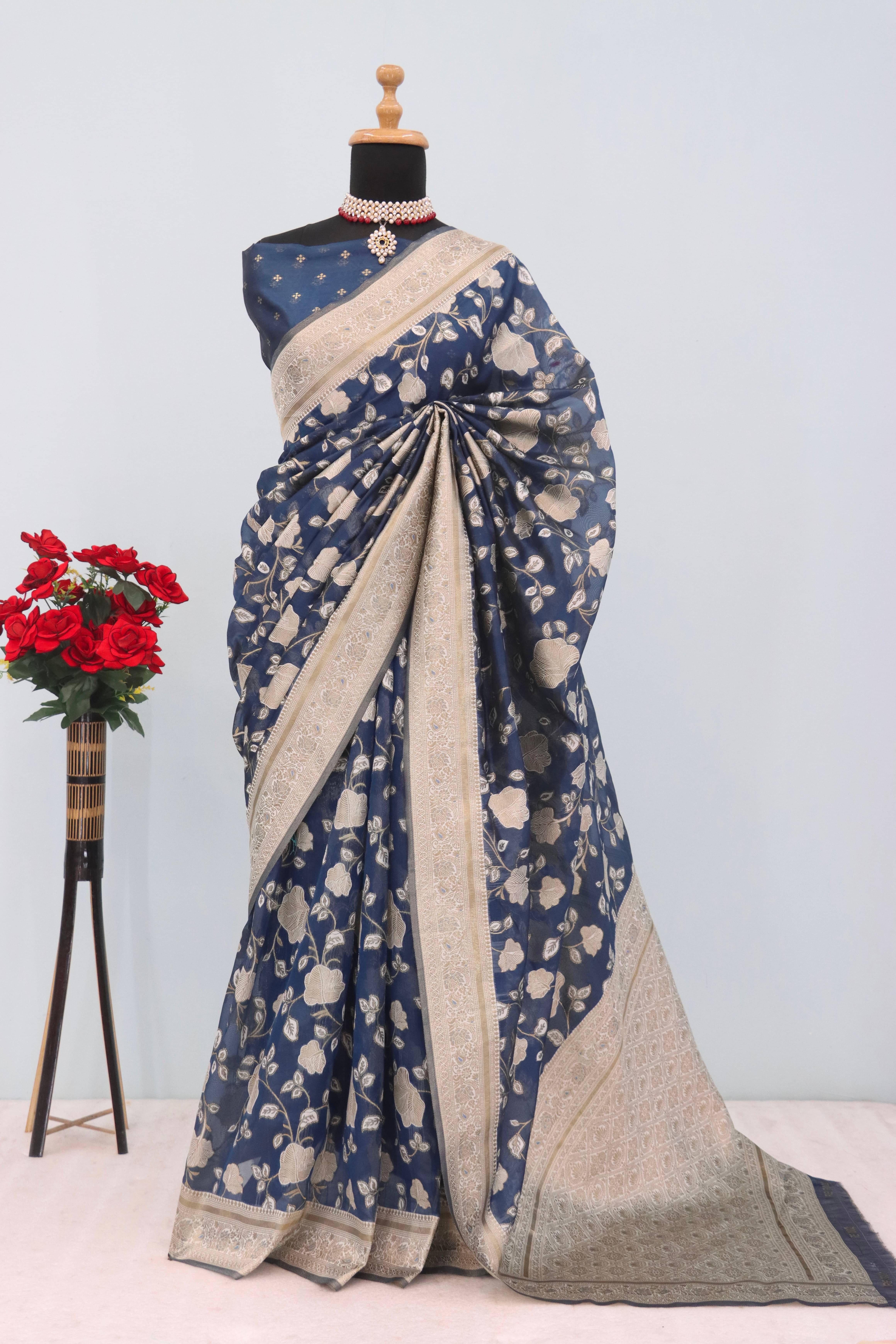 SHIRODHARI Tissue Solid Saree With Unstitched Blouse Piece ( Teal ) SHIRODHARI Tissue Solid Saree With Unstitched Blouse Piece ( Teal )