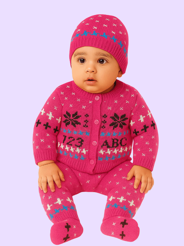     			Shakubhar Pack of 1 Unisex for Baby Woollen Sweater ( Pink )