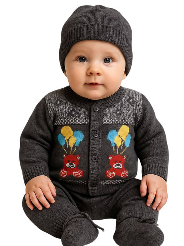     			Shakubhar Pack of 1 Unisex for Baby Woollen Sweater ( Black )