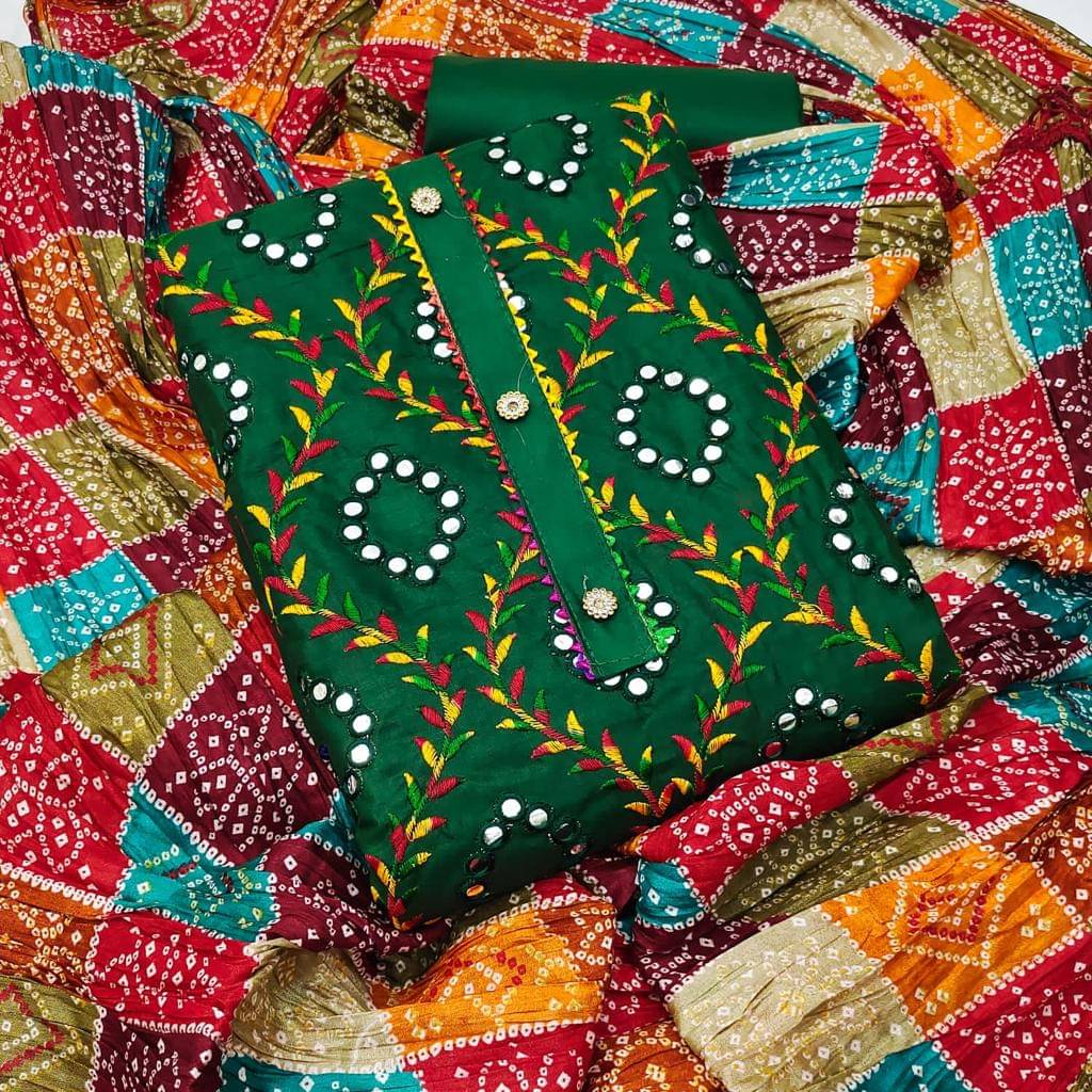     			Sindharat Fashion Women Cotton Unstitched Dress Material ( Green )