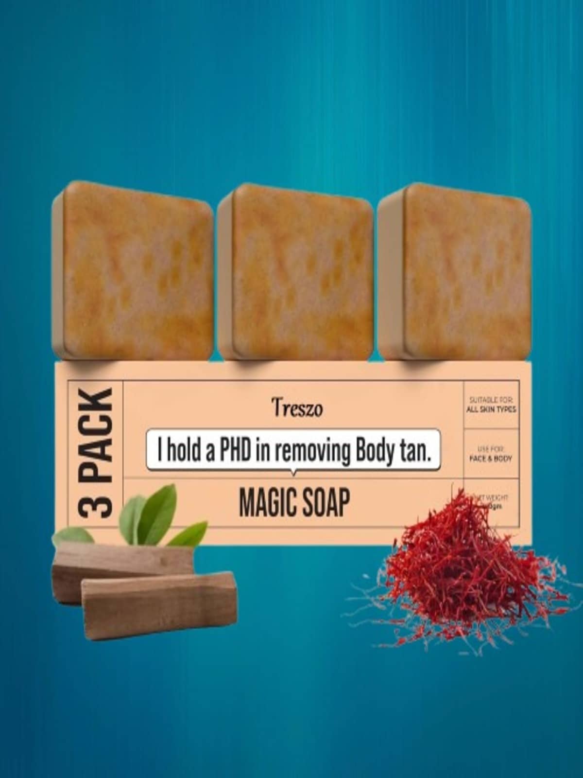 Treszo Beauty Gharr Magic Soap for All Skin Type ( Pack of 3 )