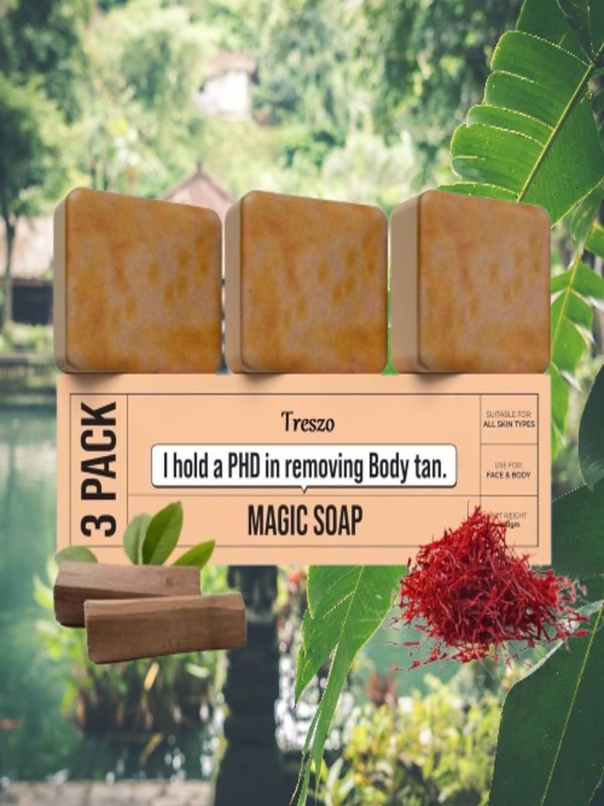 Treszo Beauty Gharr Magic Soap for All Skin Type ( Pack of 3 )