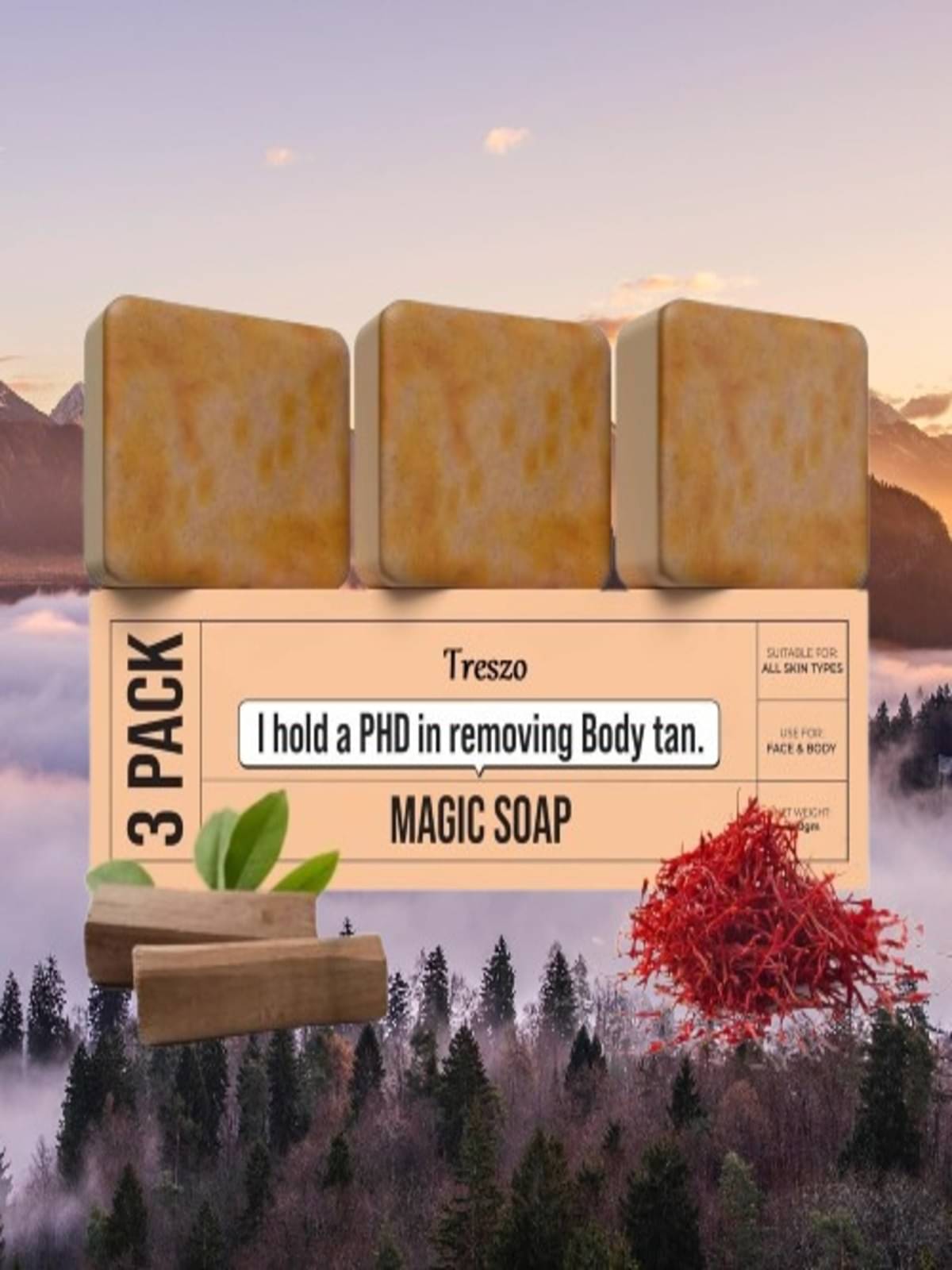     			Treszo Beauty Gharr Magic Soap for All Skin Type ( Pack of 3 )