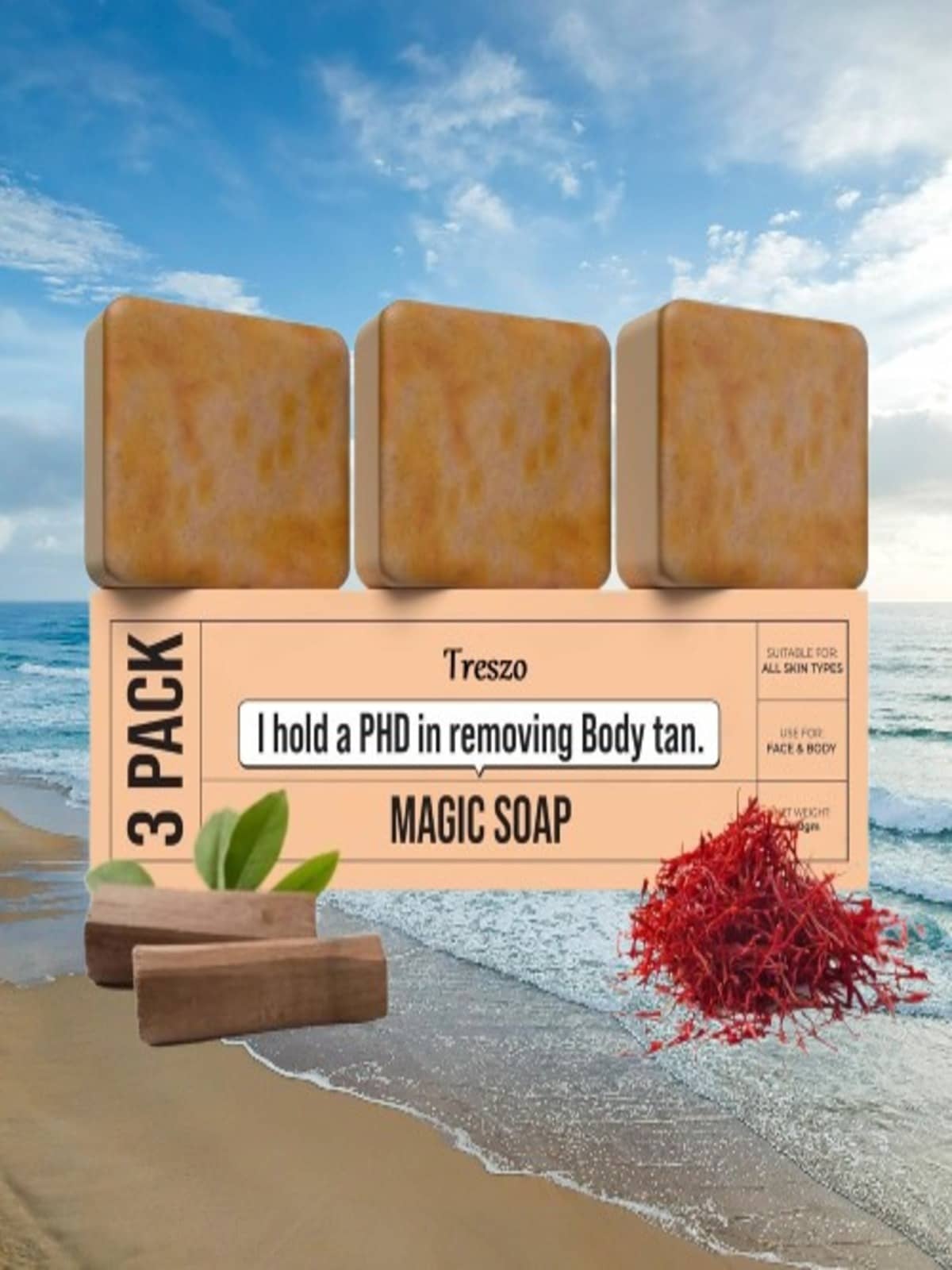 Treszo Beauty Gharr Magic Soap for All Skin Type ( Pack of 3 )