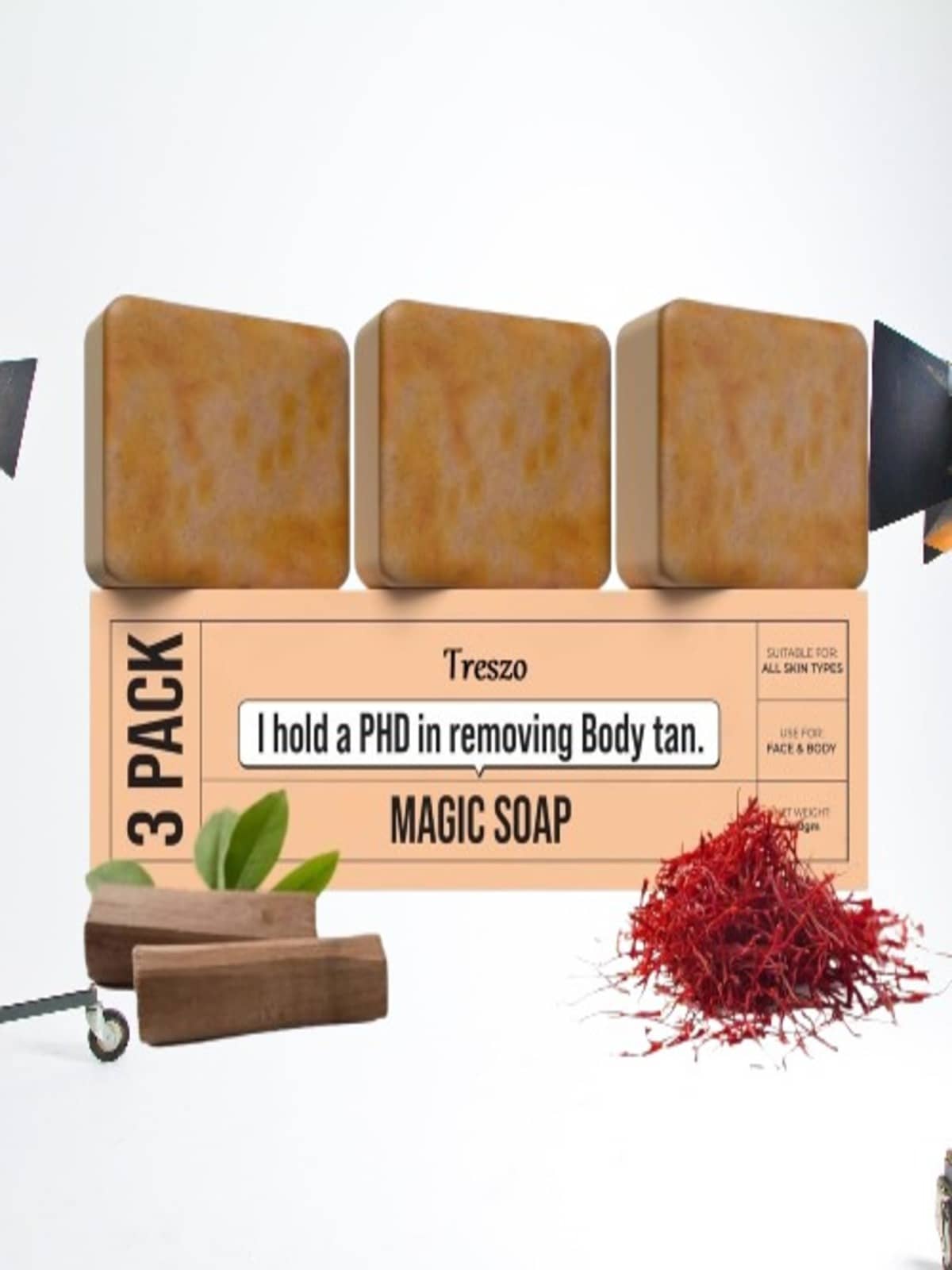 Treszo Beauty Gharr Magic Soap for All Skin Type ( Pack of 3 )