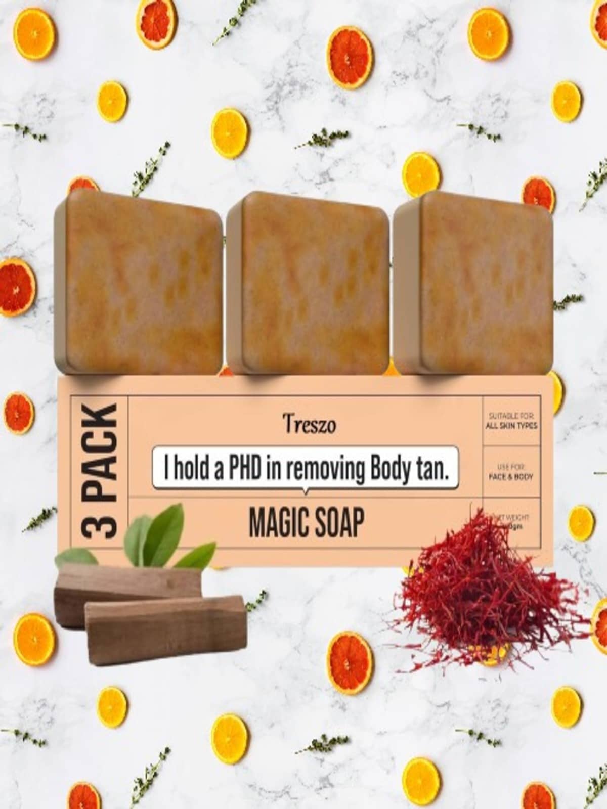 Treszo Beauty Gharr Magic Soap for All Skin Type ( Pack of 3 )