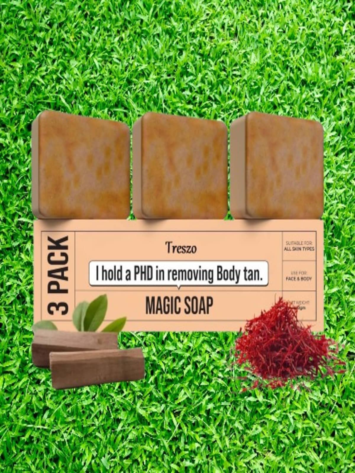 Treszo Beauty Gharr Magic Soap for All Skin Type ( Pack of 3 )