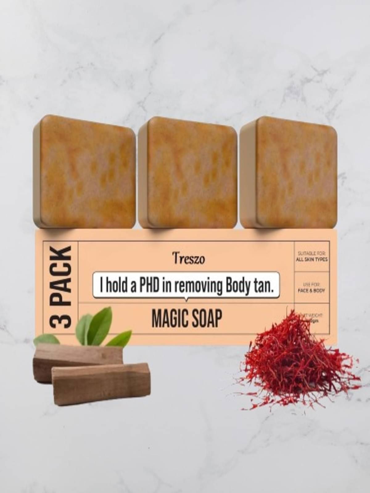    			Treszo Beauty Gharr Magic Soap for All Skin Type ( Pack of 3 )