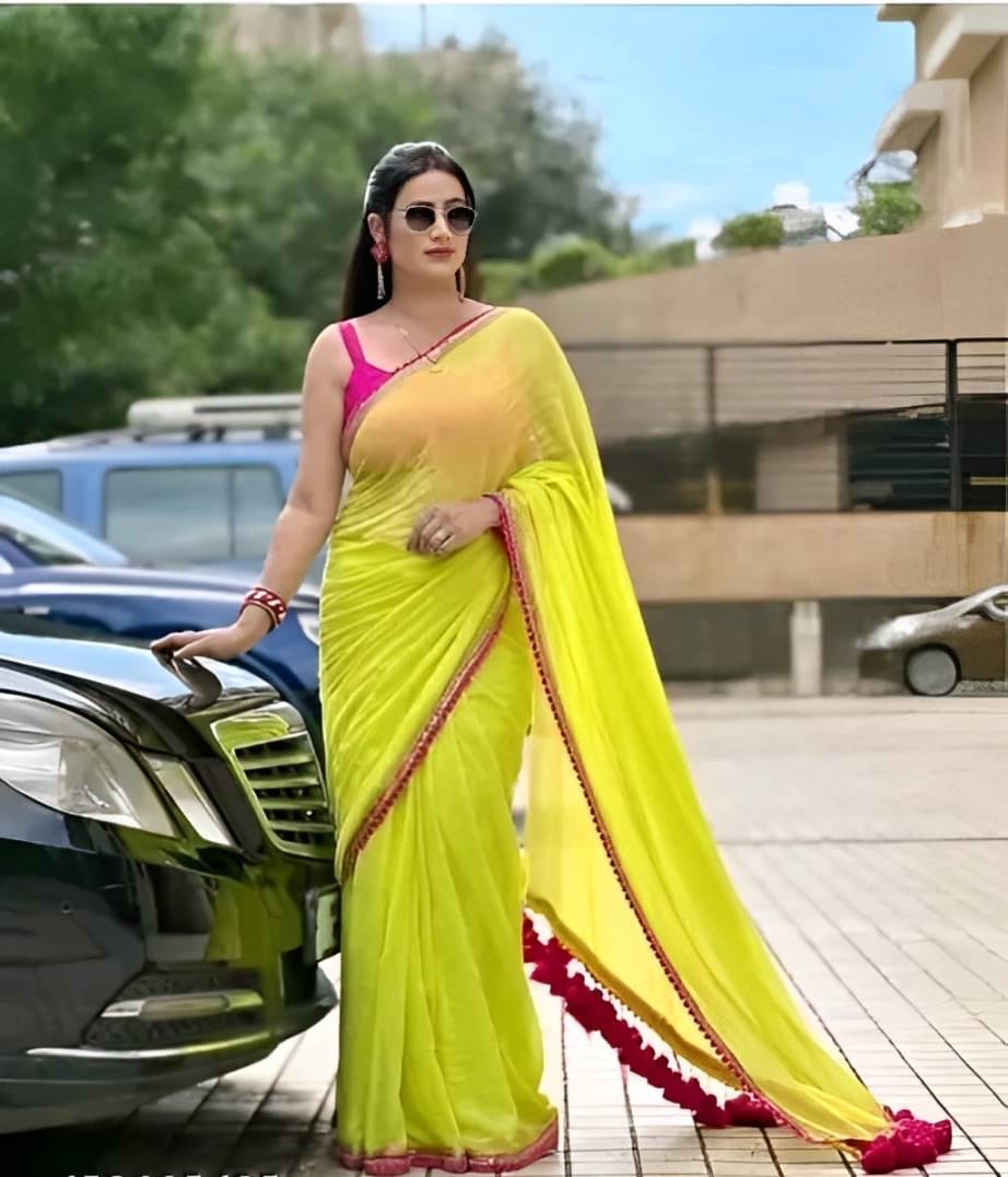 V FANCY Georgette Solid Kanjeevaram Sarees With Stitched Blouse ( Green ) V FANCY Georgette Solid Kanjeevaram Sarees With Stitched Blouse ( Green )