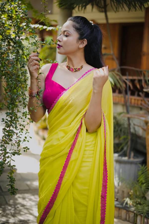 V FANCY Georgette Solid Kanjeevaram Sarees With Stitched Blouse ( Green ) V FANCY Georgette Solid Kanjeevaram Sarees With Stitched Blouse ( Green )