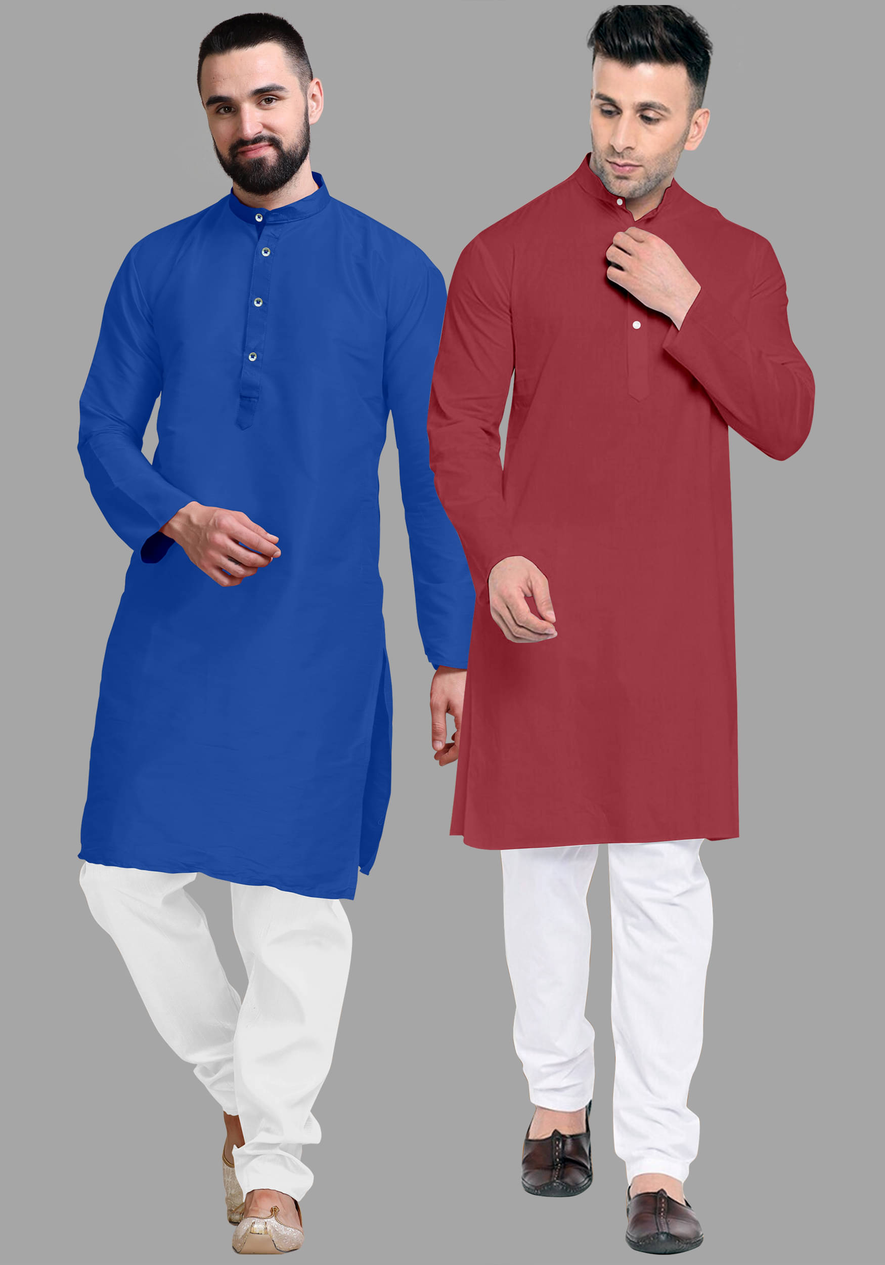 VS MALL Maroon Cotton Blend Regular Fit Men's Kurta Pyjama Set ( Pack of 2 ) VS MALL Maroon Cotton Blend Regular Fit Men's Kurta Pyjama Set ( Pack of 2 )