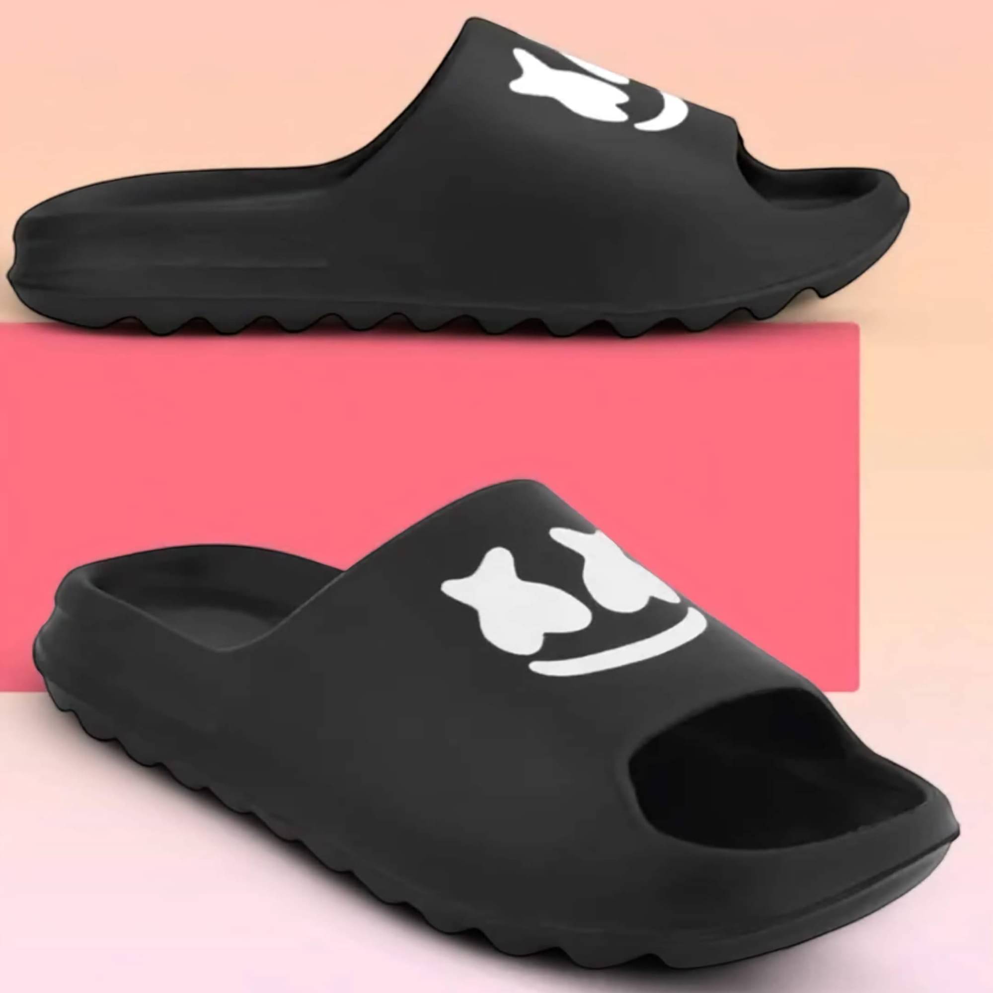     			rishXation Black Men's Slide Flip Flop
