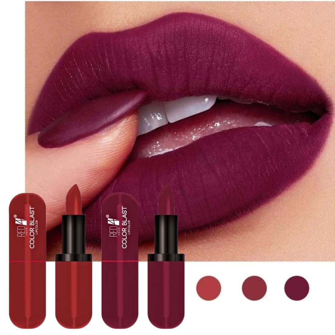RED4 Multi Colour Waterproof Long Lasting Liquid Lipstick (Pack of 2) RED4 Multi Colour Waterproof Long Lasting Liquid Lipstick (Pack of 2)
