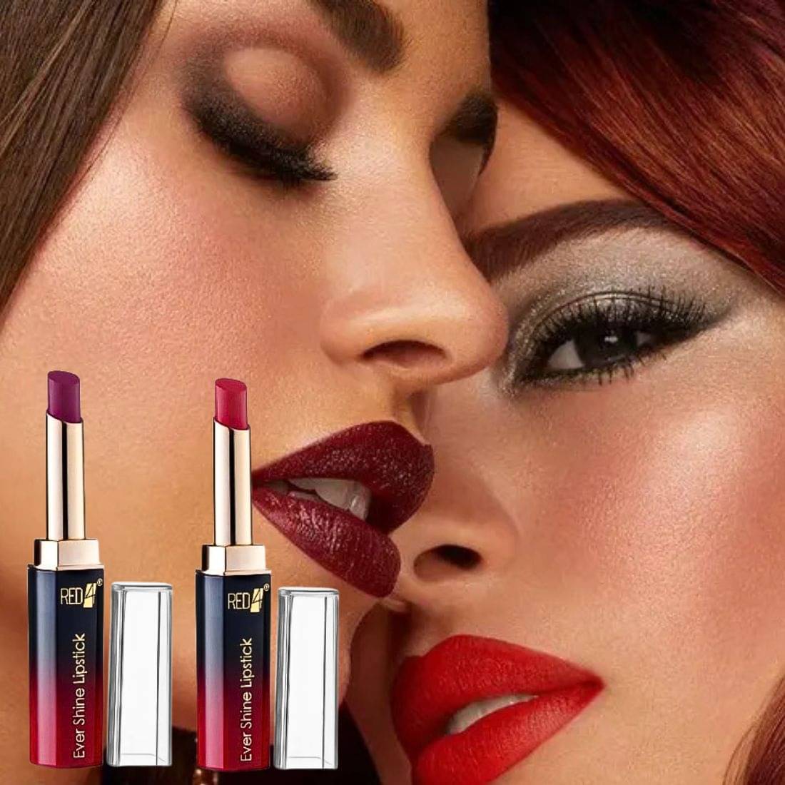     			RED4 Red and Maroon Waterproof Long Lasting Matte Lipstick (Pack of 2)