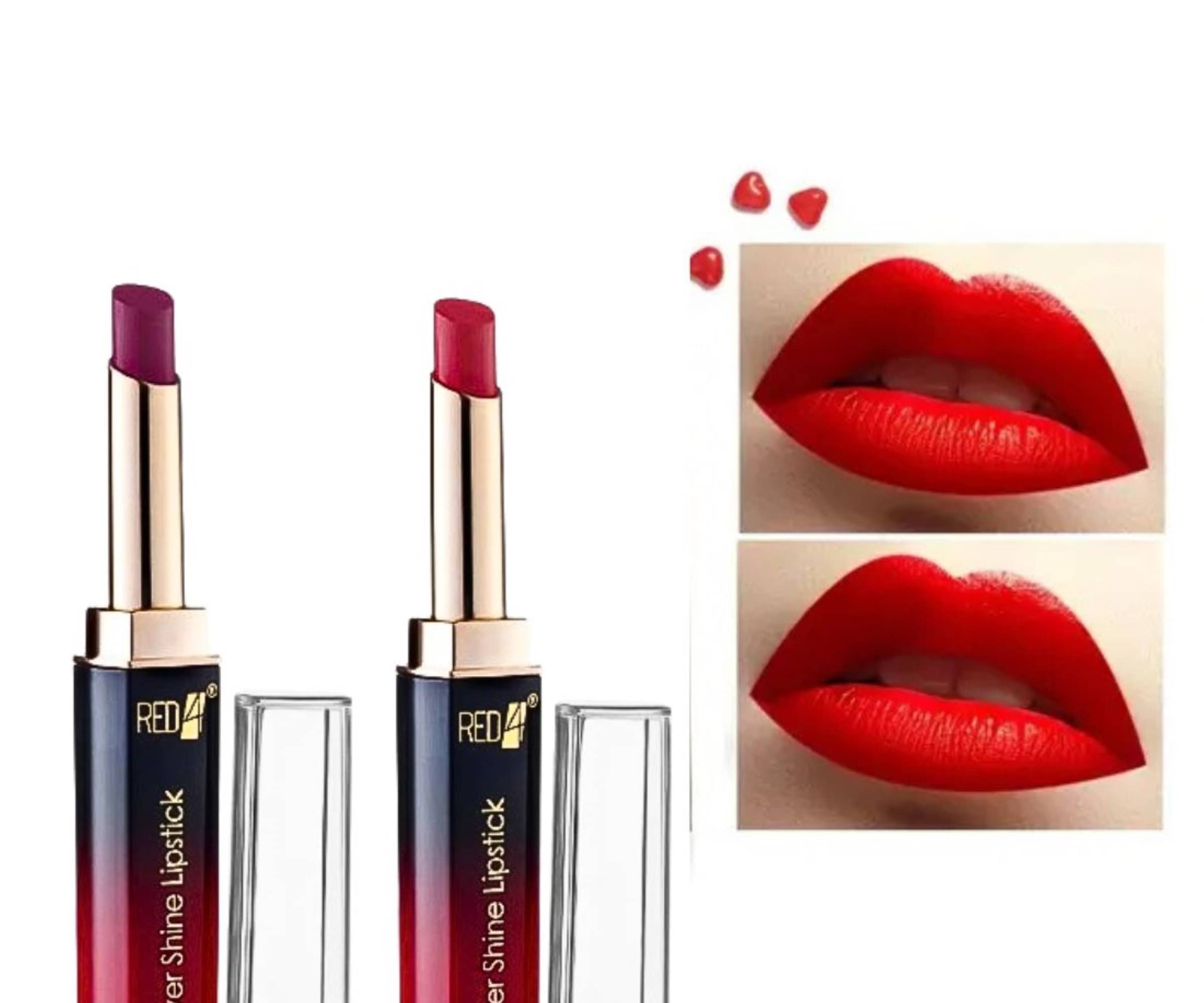 RED4 Red and Maroon Colour Waterproof Long Lasting Liquid Lipstick (Pack of 2) RED4 Red and Maroon Colour Waterproof Long Lasting Liquid Lipstick (Pack of 2)