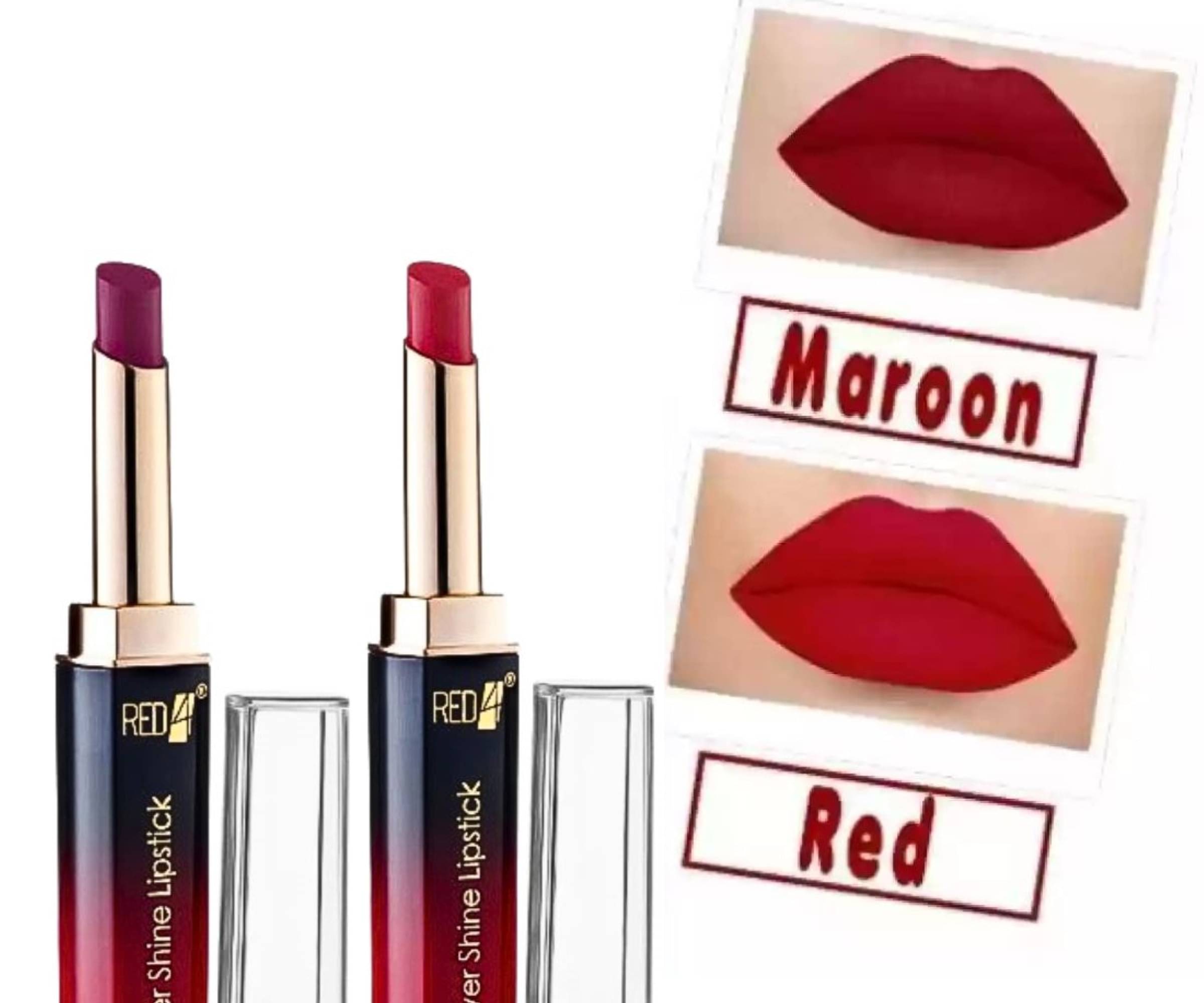 RED4 Multi Colour Waterproof Matte Finish Liquid Lipstick (Pack of 2) RED4 Multi Colour Waterproof Matte Finish Liquid Lipstick (Pack of 2)