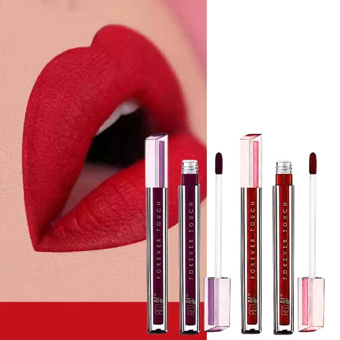 RED4 Red and Maroon Colour Waterproof Long Lasting Liquid Lipstick (Pack of 2) RED4 Red and Maroon Colour Waterproof Long Lasting Liquid Lipstick (Pack of 2)