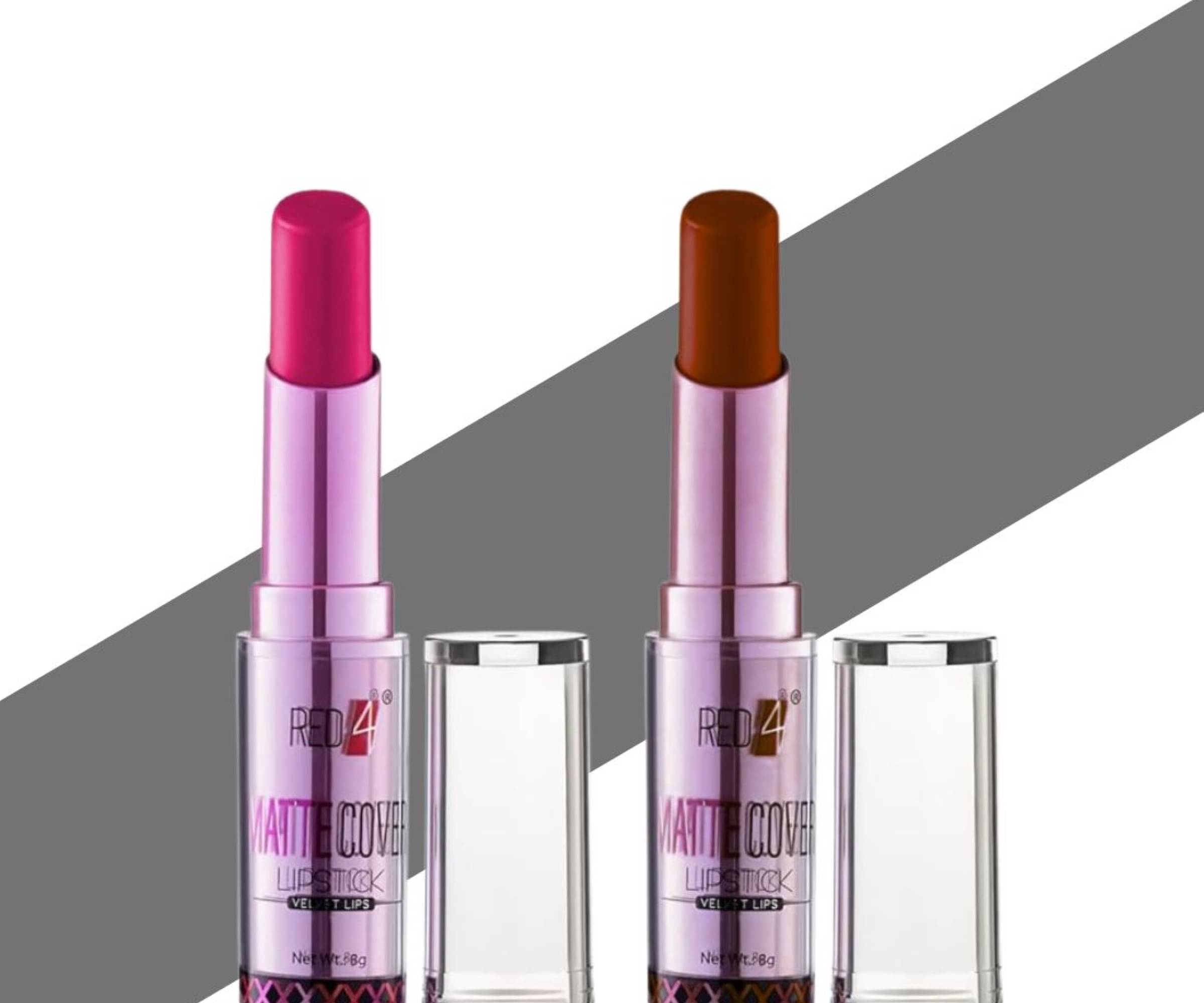 RED4 Multi Colour Super Matte Finish Long Lasting Liquid Lipstick (Pack of 2) RED4 Multi Colour Super Matte Finish Long Lasting Liquid Lipstick (Pack of 2)