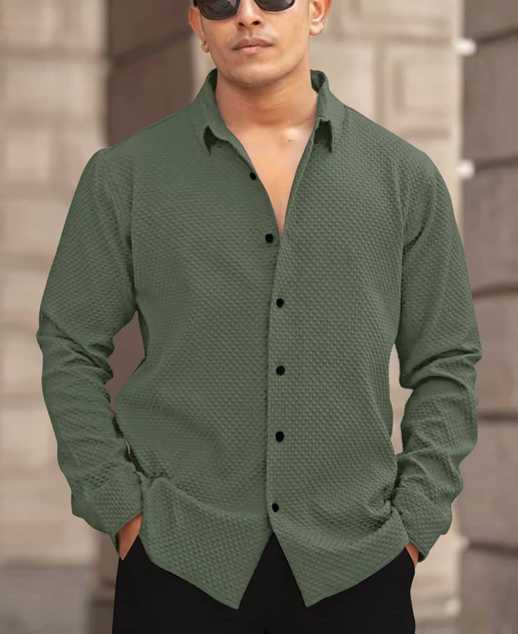 Bombay Begum Poly Cotton Regular Fit Solids Full Sleeves Men's Casual Shirt - Brown ( Pack of 1 )
