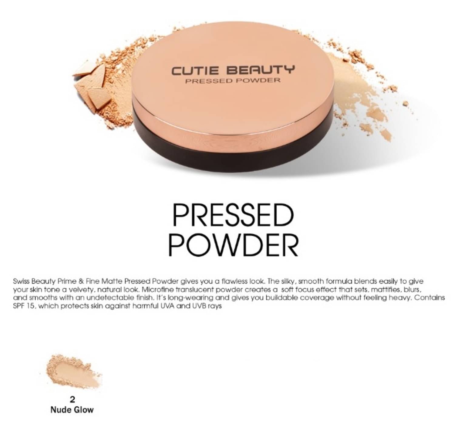     			CUTIE BEAUTY Pressed Powder Medium 15 g