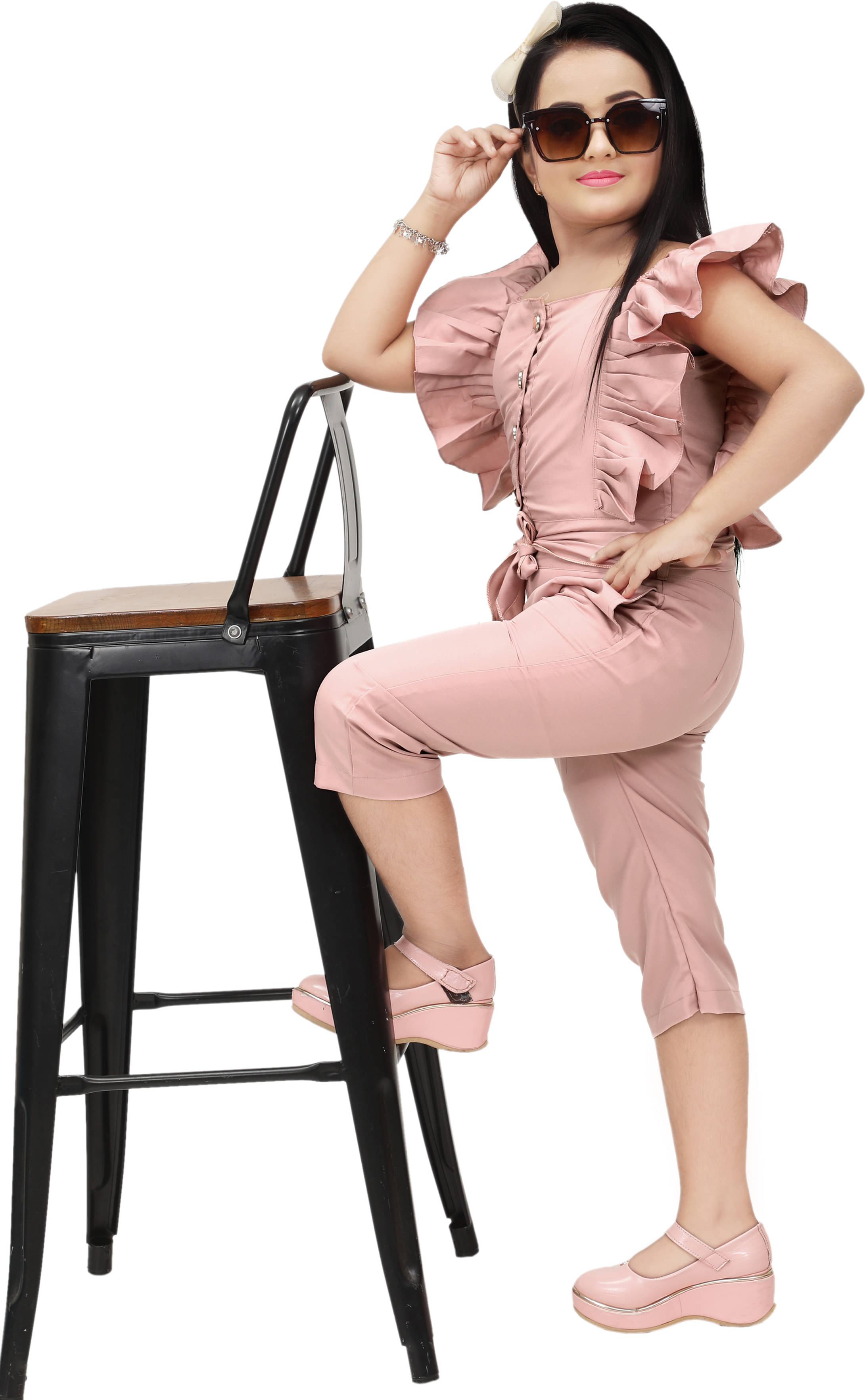 DarjiFashion Girls Cotton Blend Jumpsuit ( Pack of 1 , Pink ) DarjiFashion Girls Cotton Blend Jumpsuit ( Pack of 1 , Pink )