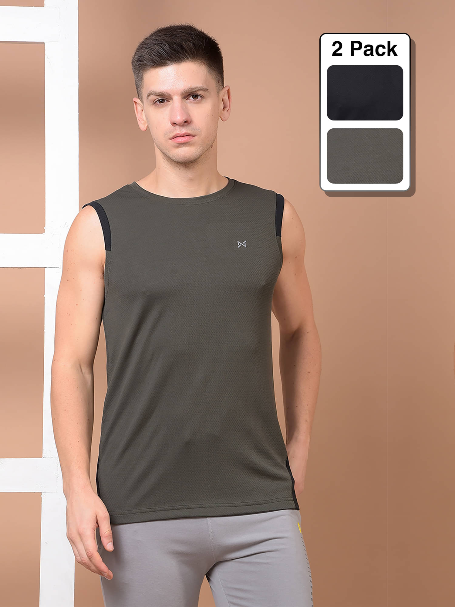 Force NXT Multi Polyester Regular Fit Men's Tanks ( Pack of 2 ) Force NXT Multi Polyester Regular Fit Men's Tanks ( Pack of 2 )