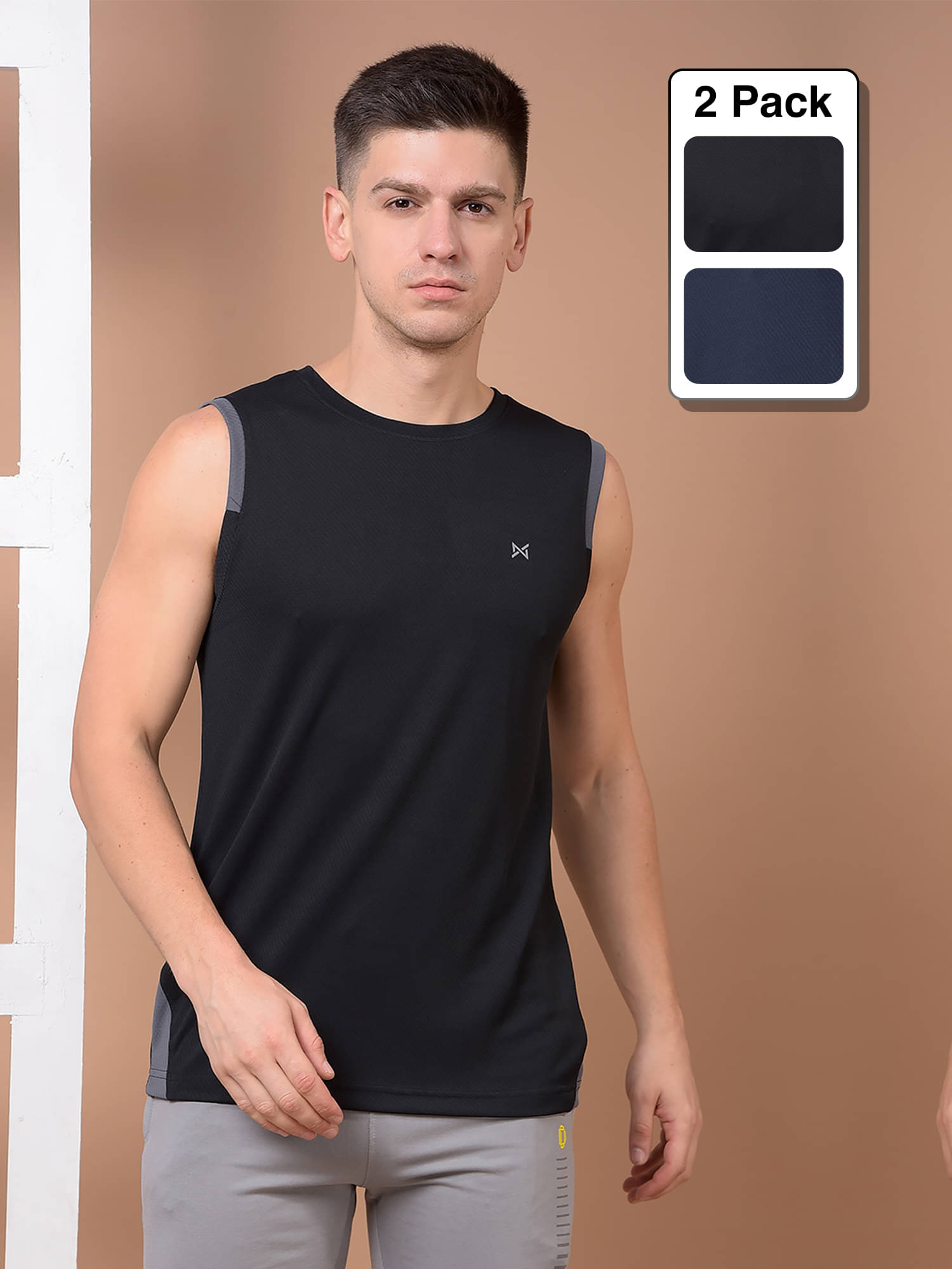 Force NXT Multi Polyester Regular Fit Men's Tanks ( Pack of 2 ) Force NXT Multi Polyester Regular Fit Men's Tanks ( Pack of 2 )