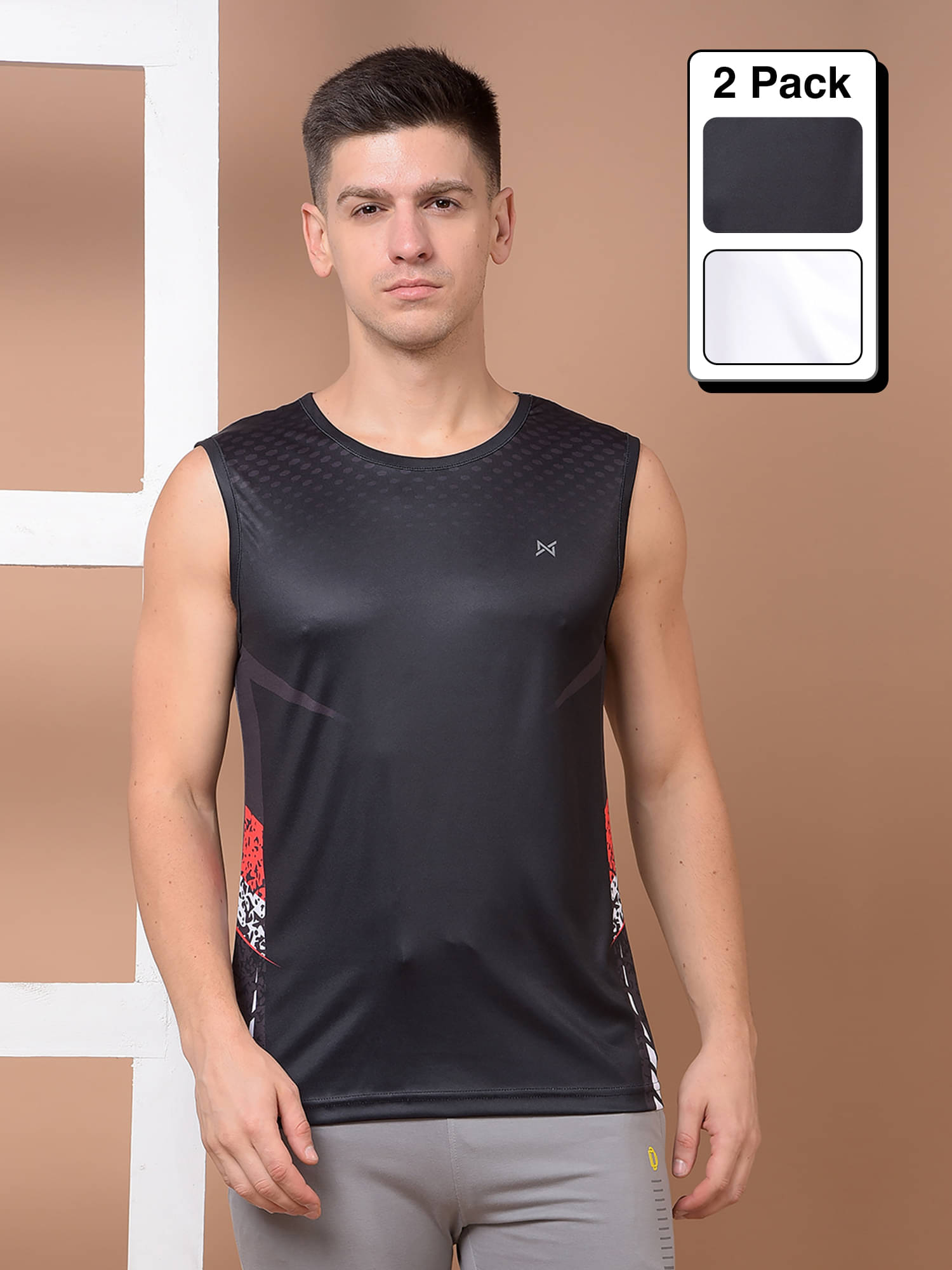Force NXT Multicolor Polyester Regular Fit Men's Tanks ( Pack of 2 ) Force NXT Multicolor Polyester Regular Fit Men's Tanks ( Pack of 2 )