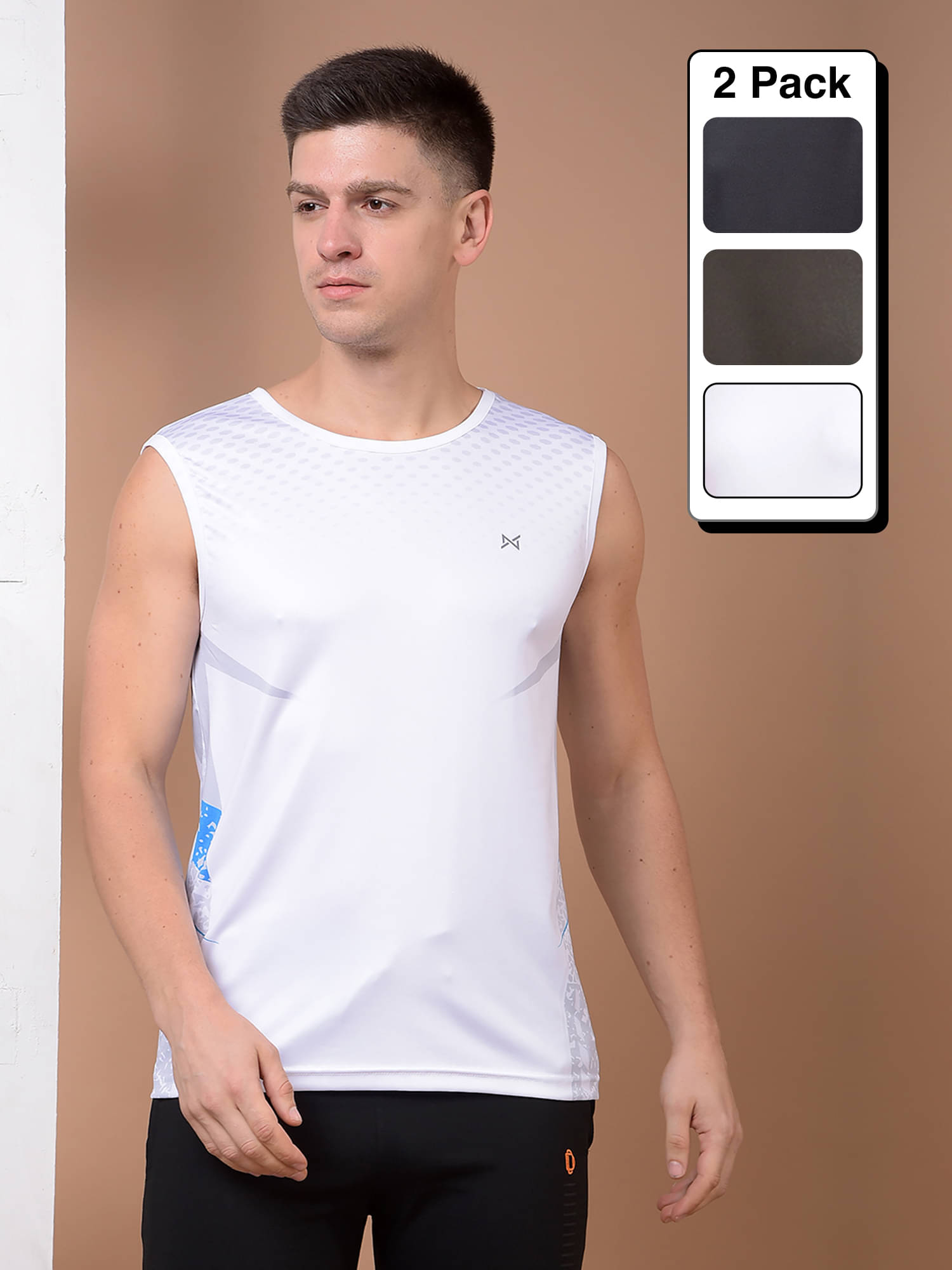     			Force NXT Multicolor Polyester Regular Fit Men's Tanks ( Pack of 3 )