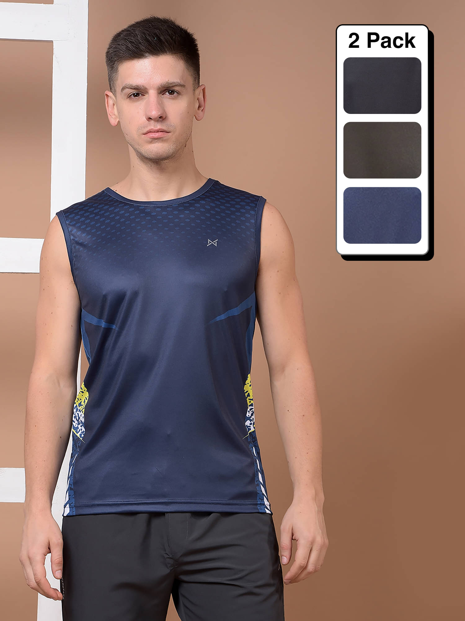 Force NXT Multicolor Polyester Regular Fit Men's Tanks ( Pack of 3 ) Force NXT Multicolor Polyester Regular Fit Men's Tanks ( Pack of 3 )