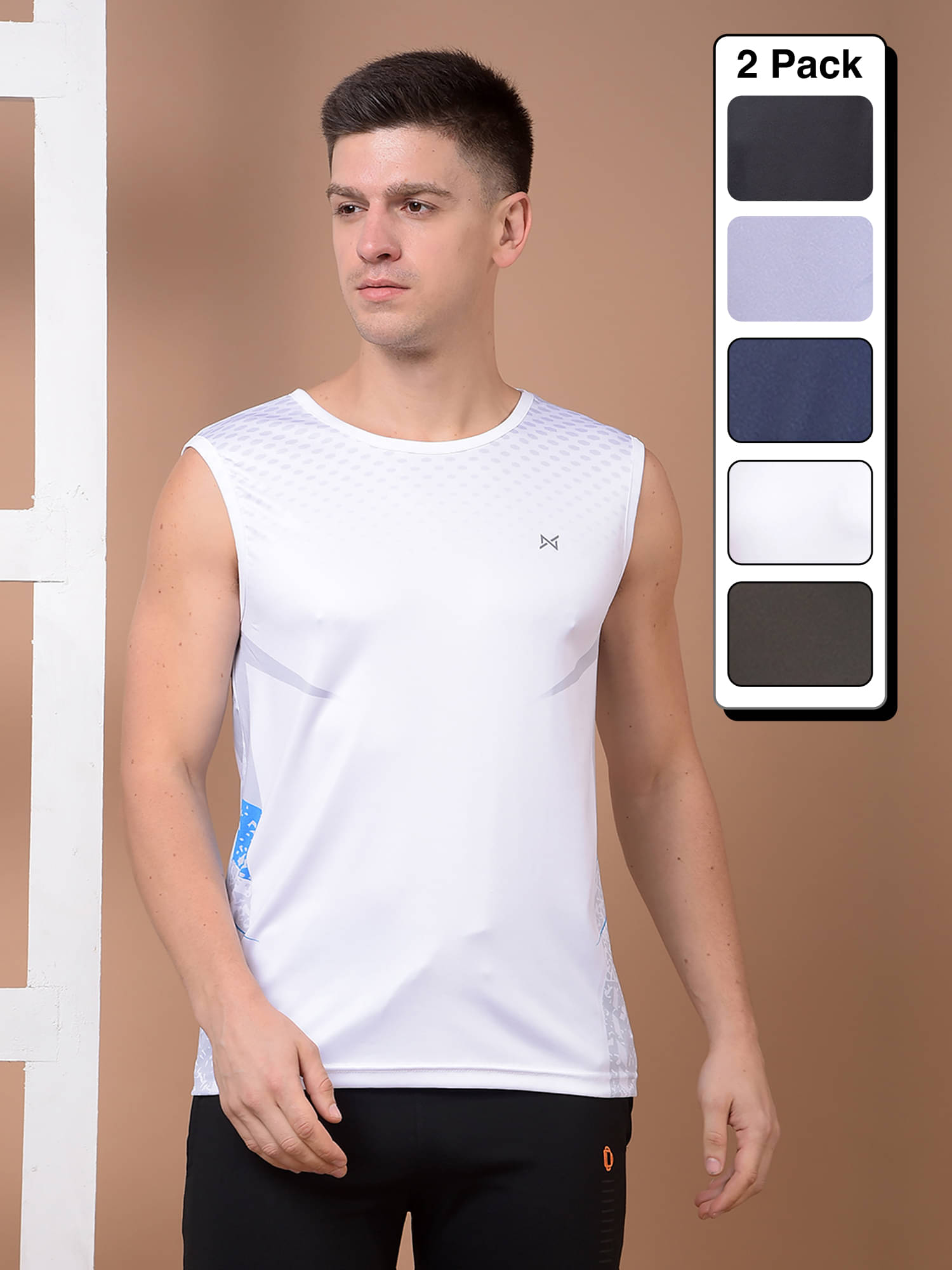     			Force NXT Multicolor Polyester Regular Fit Men's Tanks ( Pack of 5 )